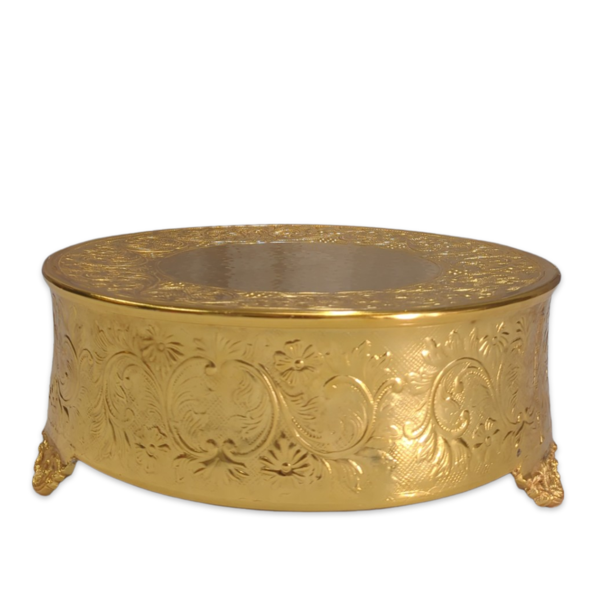Gold metal cake stand rental in Panama City Beach