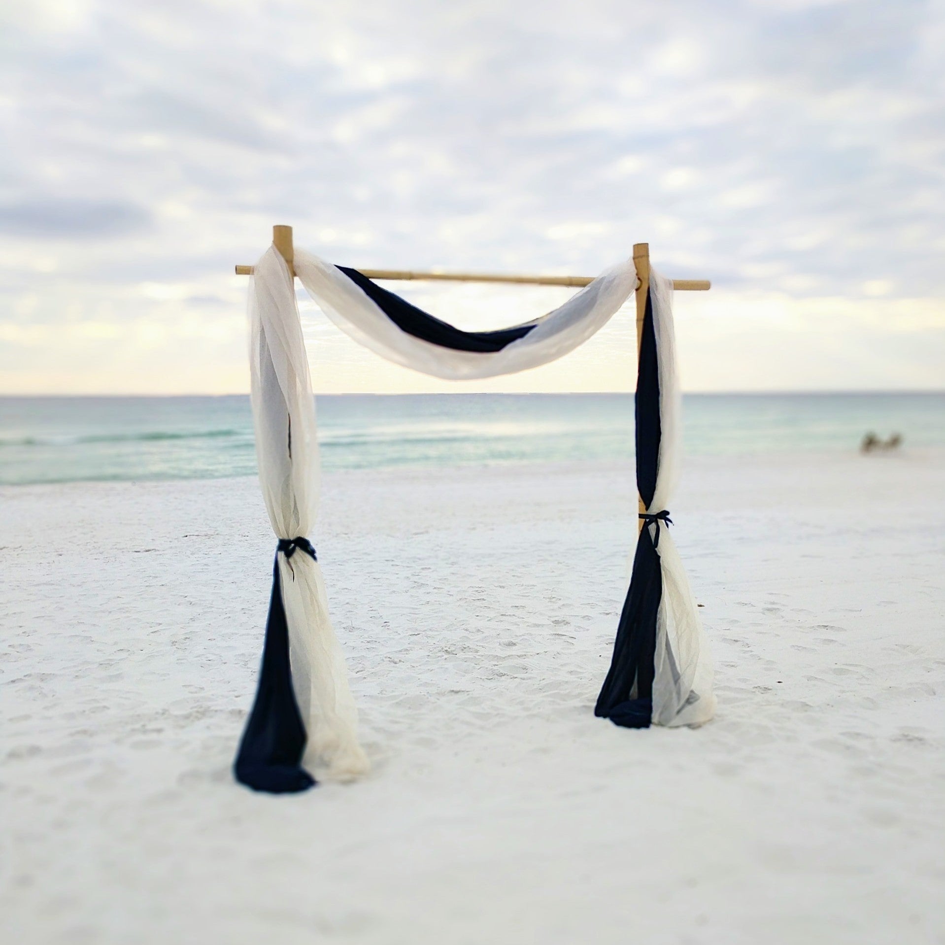 2 post bamboo wedding arbor rental in panama city beach florida