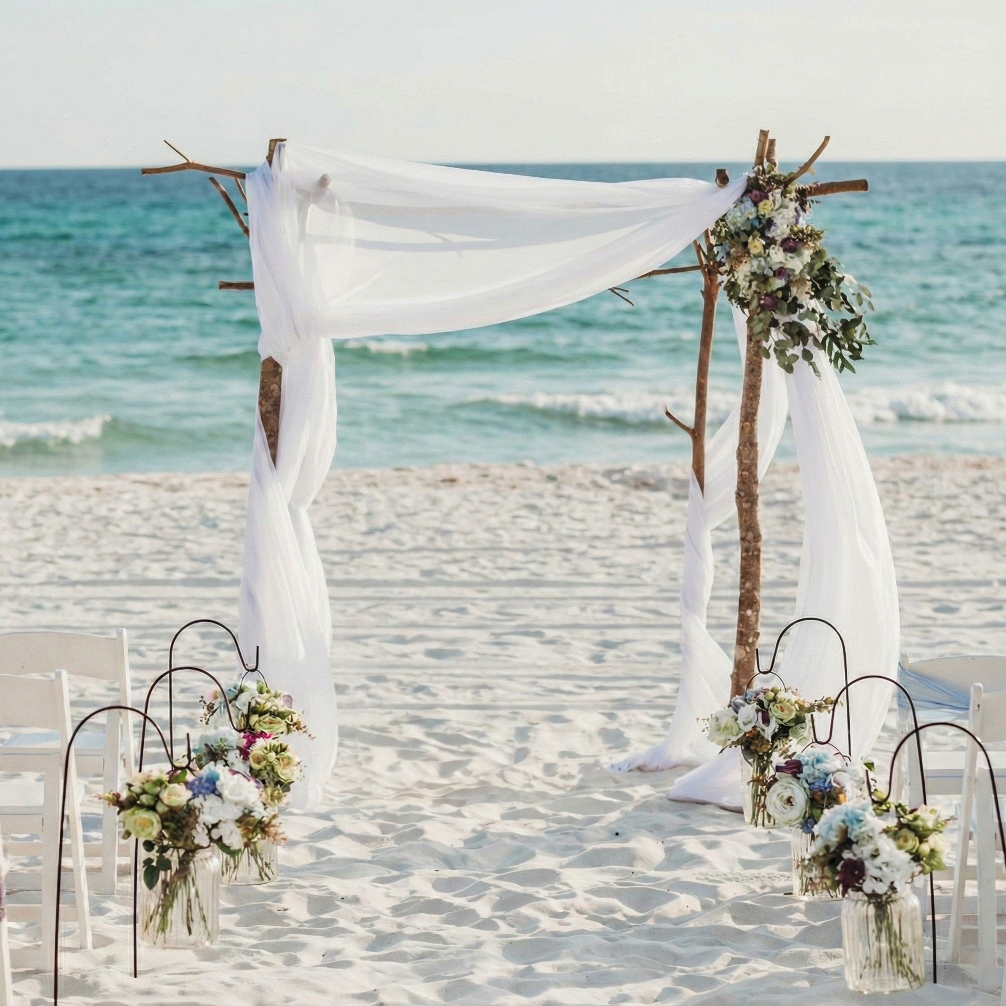 Elegant organic beach wedding arbor