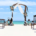 beach wedding arbor rental destination beach wedding ceremony package full service all inclusive in panama city beach 30a destin port st joe driftwood wedding arbor rental  wedding planner wedding dj wedding officiant wedding photographer