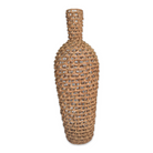 Tall natural wicker woven urn style vase for wedding party or event display flowers or elevate decor