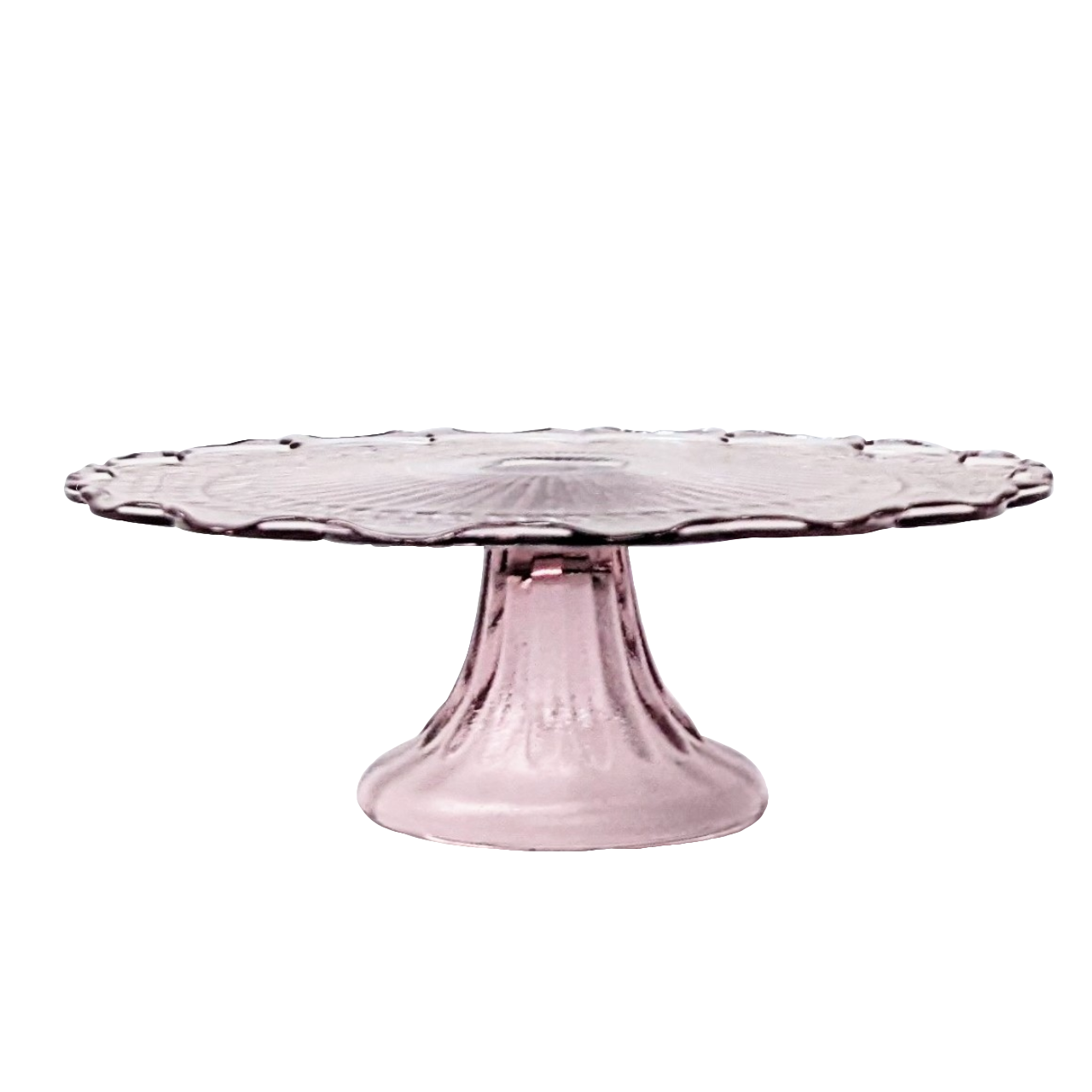10" inch purple glass amethyst leaf style cake stand rental in panama city beach florida