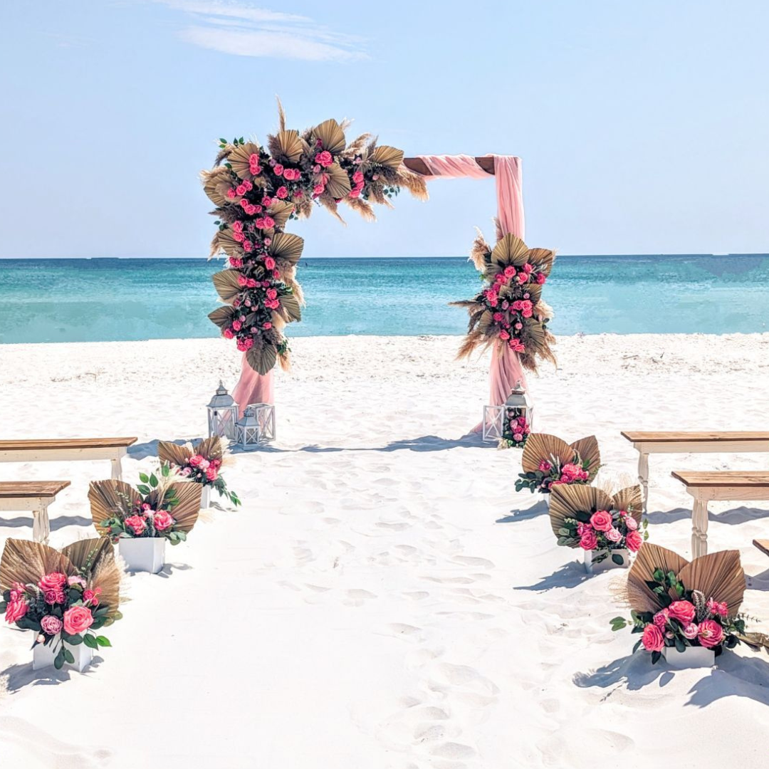 panama city beach wedding arbor seating rental wedding florist 30a destin cape san blas
