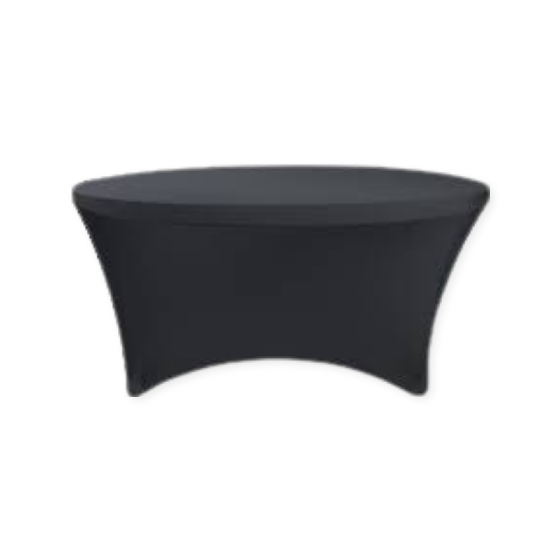 Black round spandex tablecloth panama city beach wedding party event rentals'