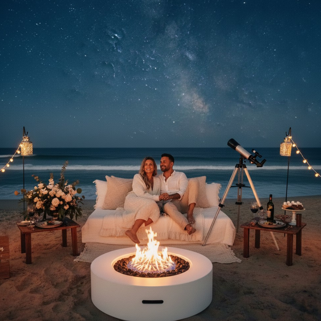 beach bonfire date night in panama city beach