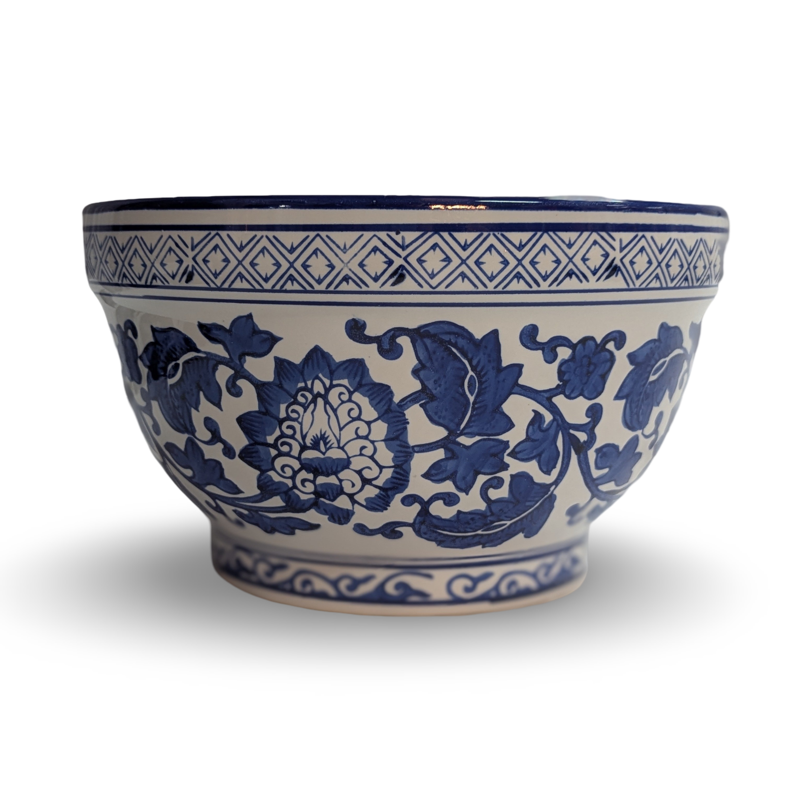 Blue and white ceramic flower pot vase rental in Panama City Beach wedding and events