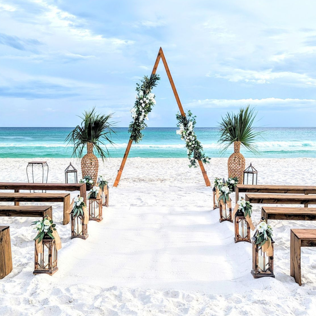 panama city beach wedding arbor seating rental wedding florist 30a destin cape san blas