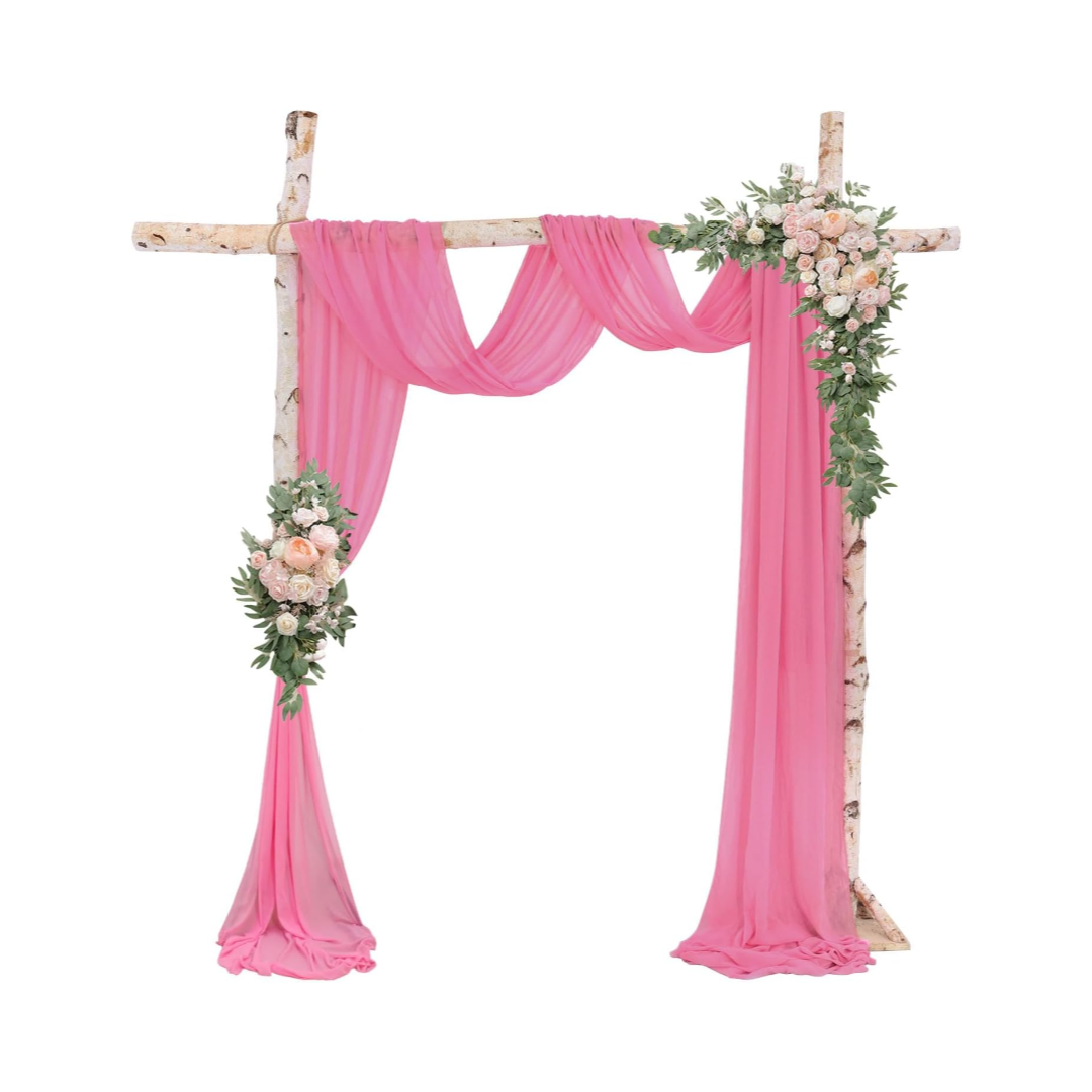 chiffon arbor drape bubble gum pink wedding party event rental panama city beach