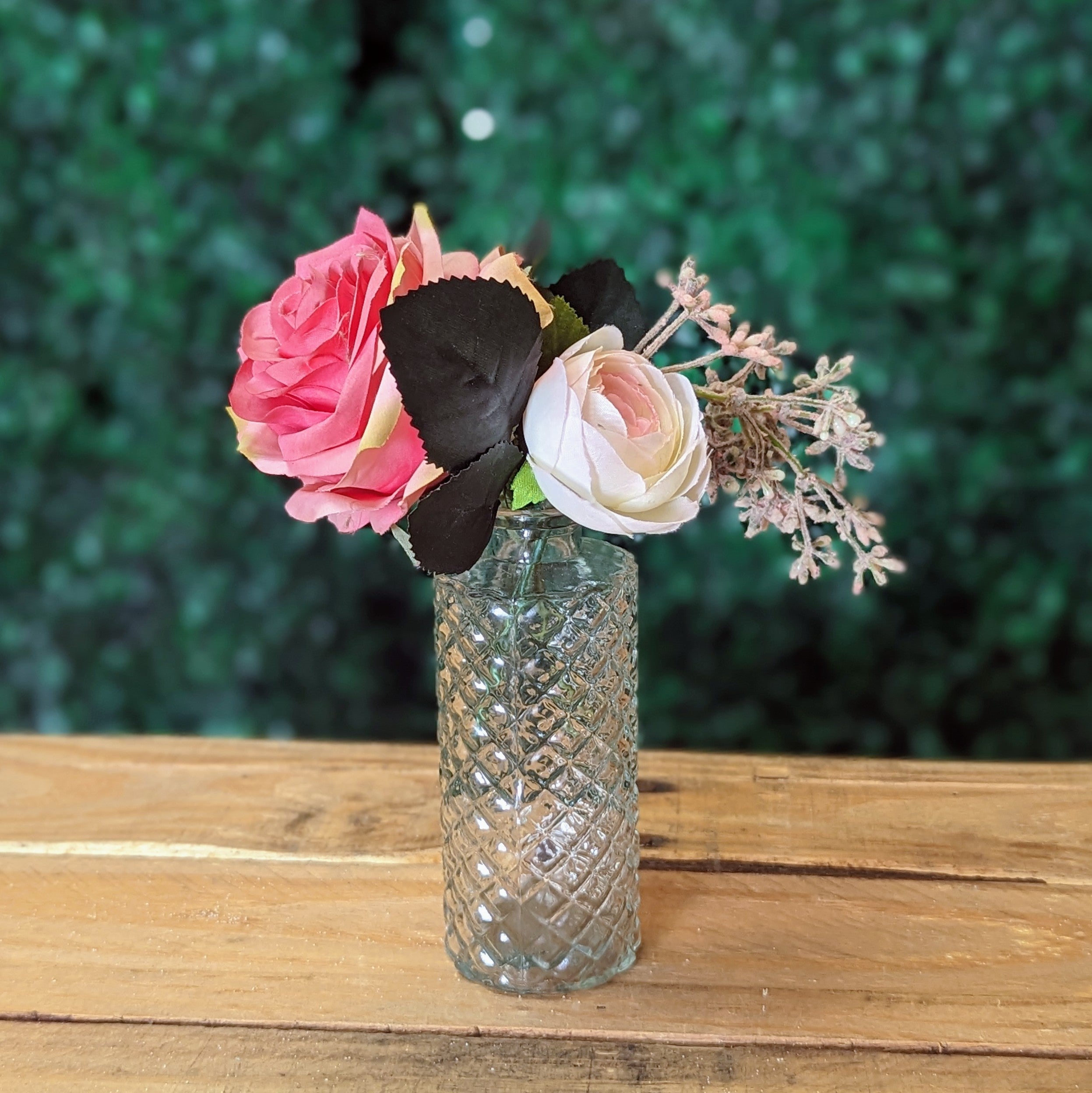 bud vase centerpiece or decoration accent with customized faux florals available for rent in panama city beach fl