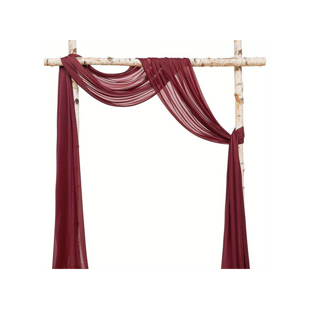 chiffon arbor drape burgundy wedding party event rental panama city beach