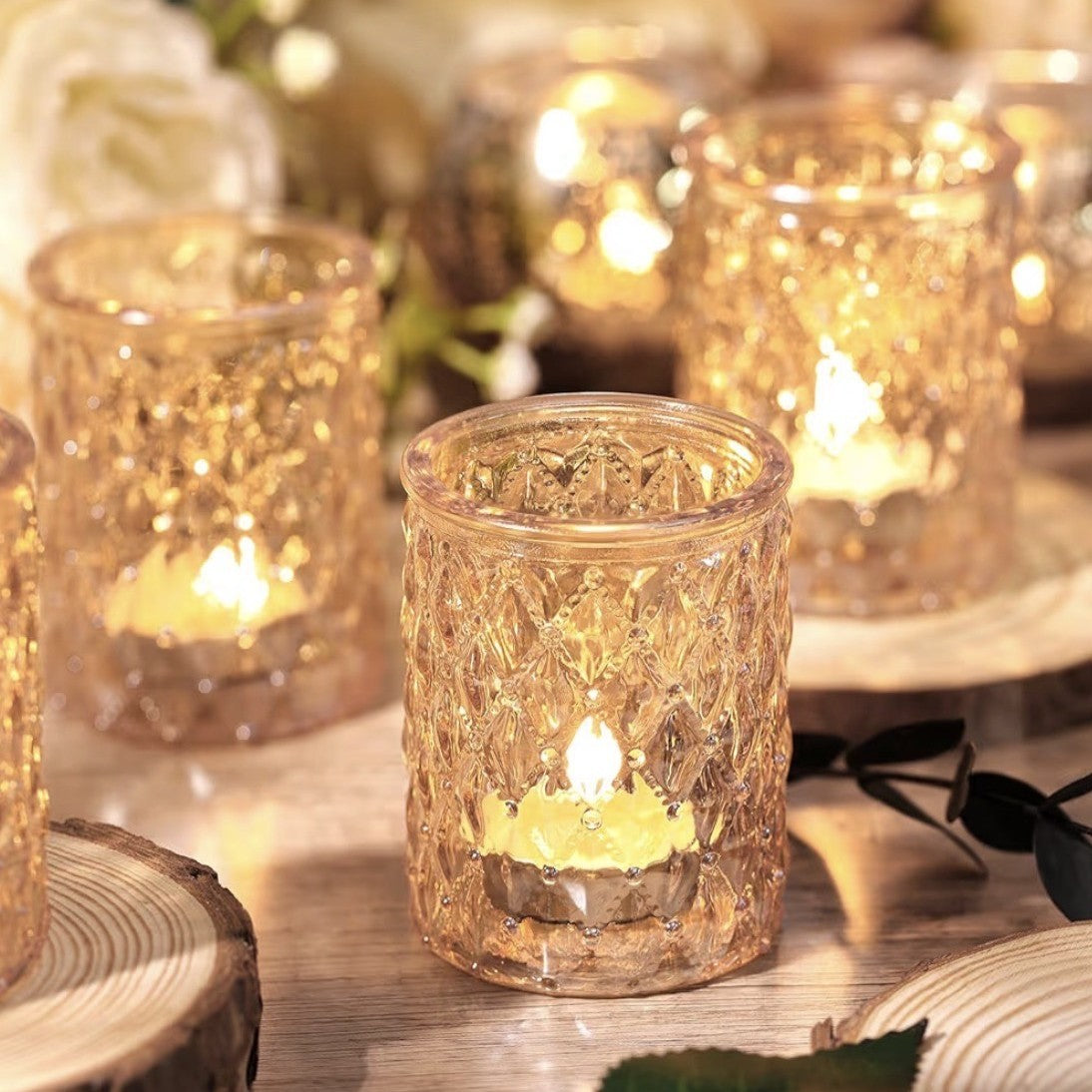 champagne gold votive holder rental in panama city beach