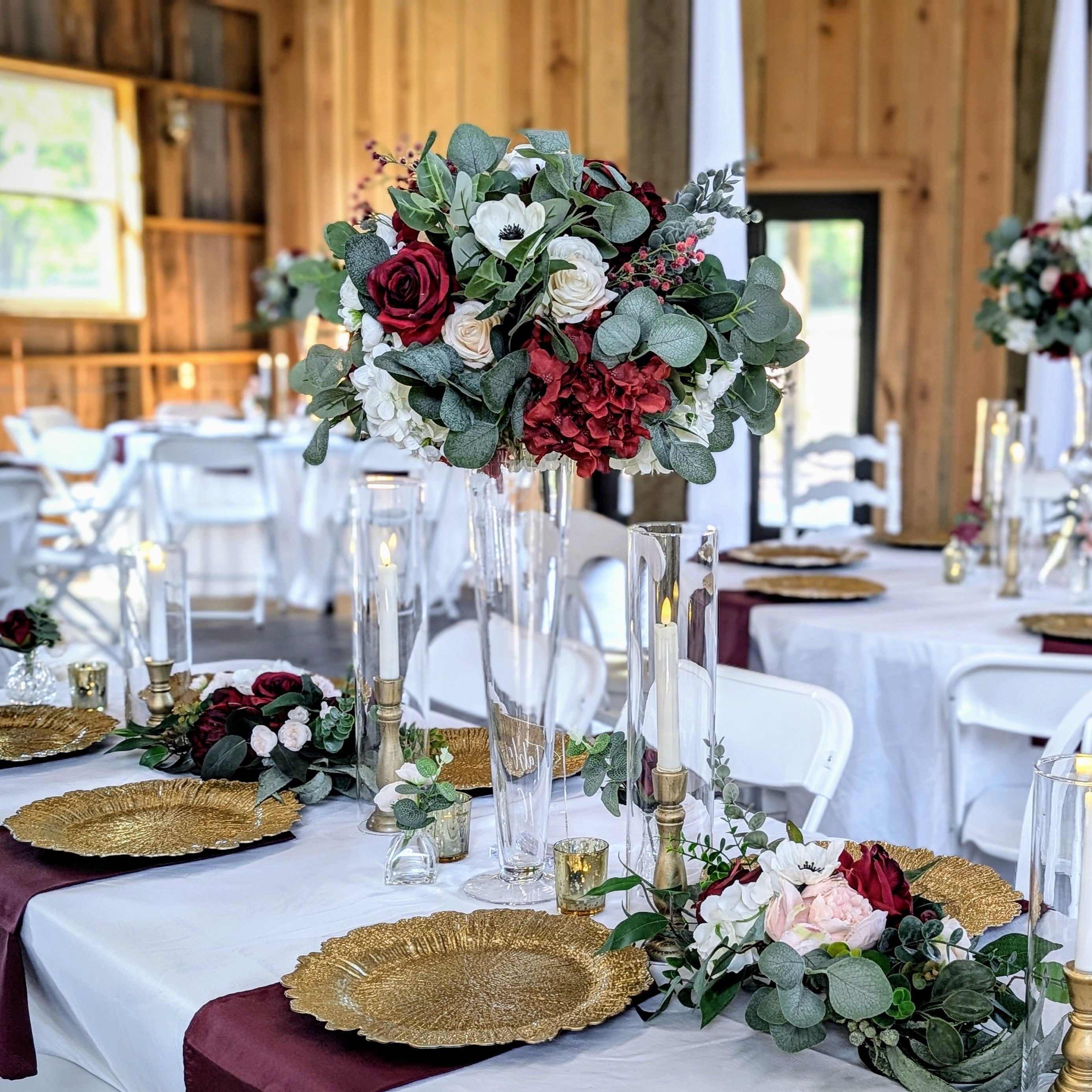 clarinet vase centerpiece rental in panama city beach wedding events