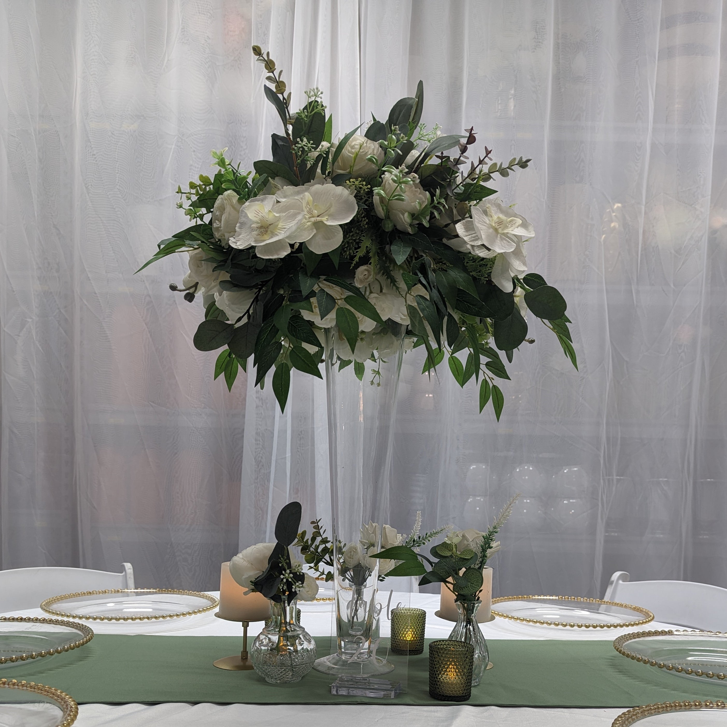 clarinet vase lux centerpiece rental wedding in panama city beach