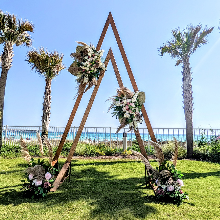 double triangle boho wedding arbor panama city beach rental unique