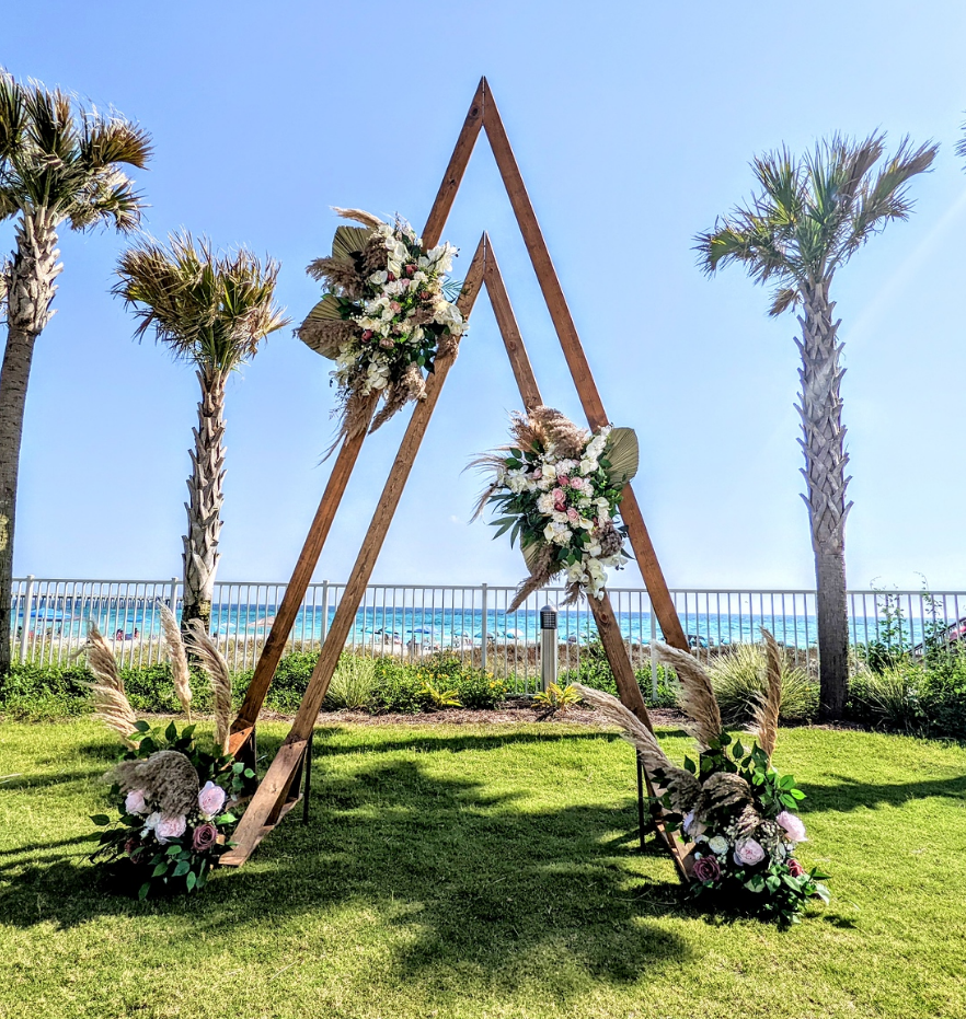 double triangle  boho wedding arbor panama city beach rental unique