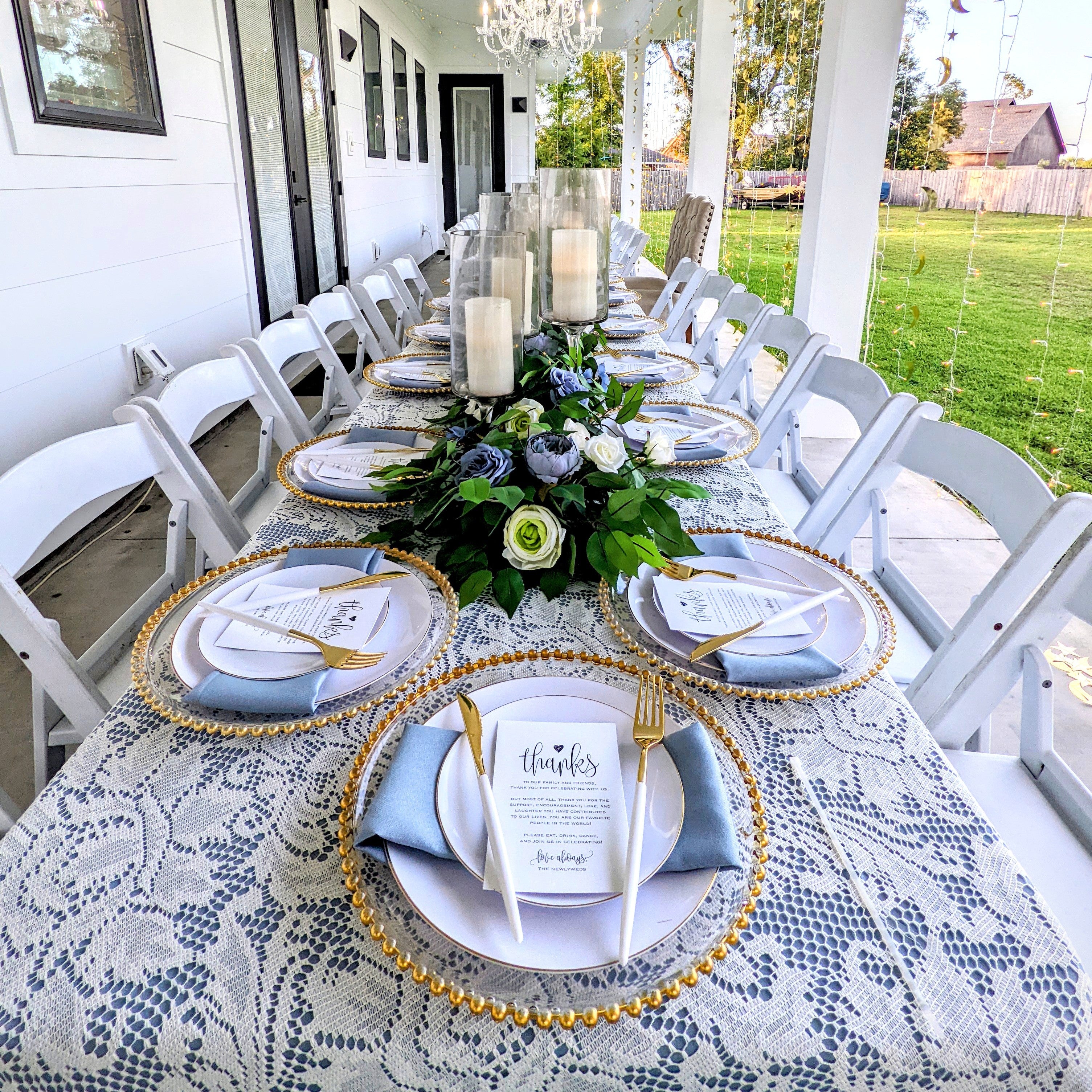 clear charger with gold beaded rim rental in panama city beach