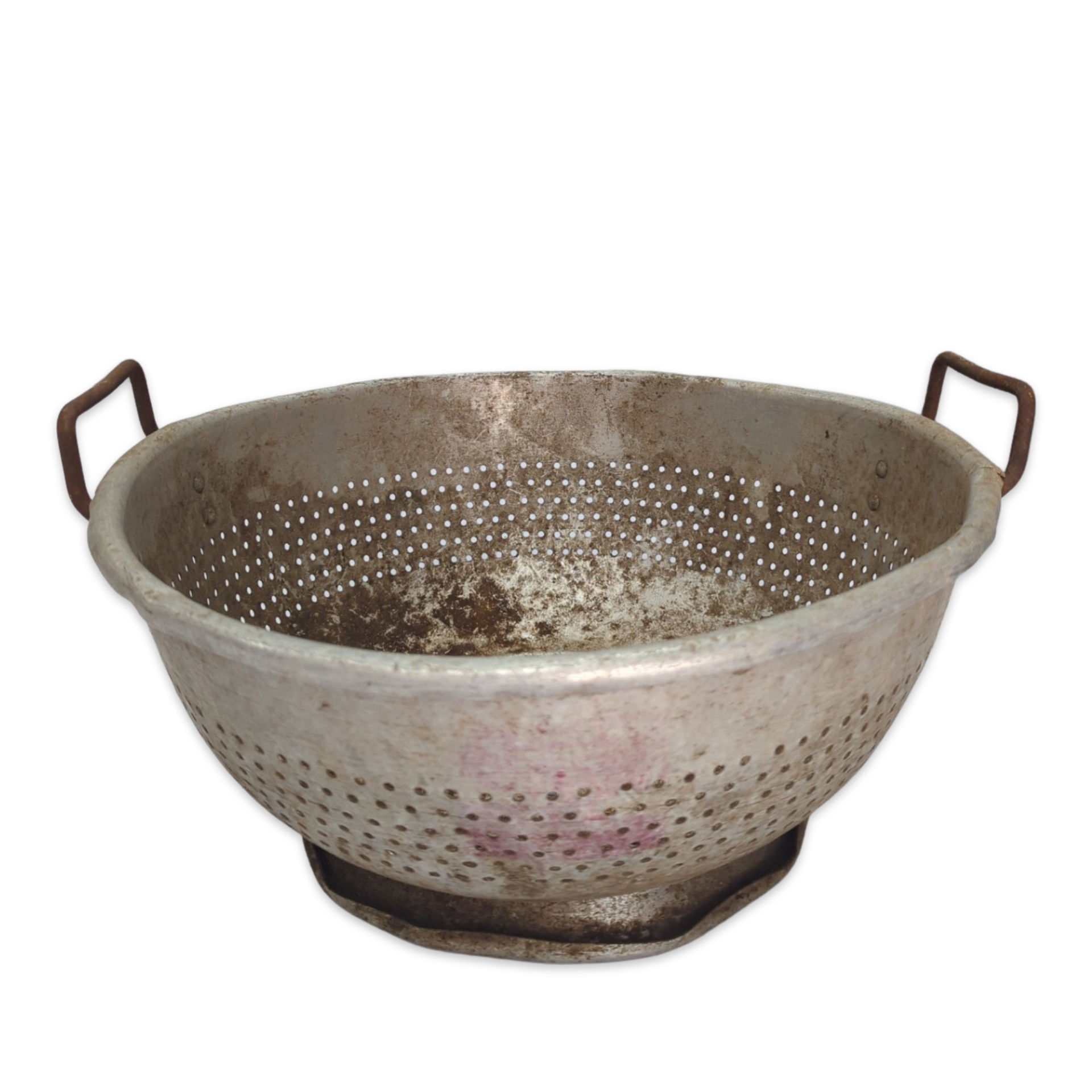 large vintage galvanized strainer for flowers or vintage decor display at wedding event or party