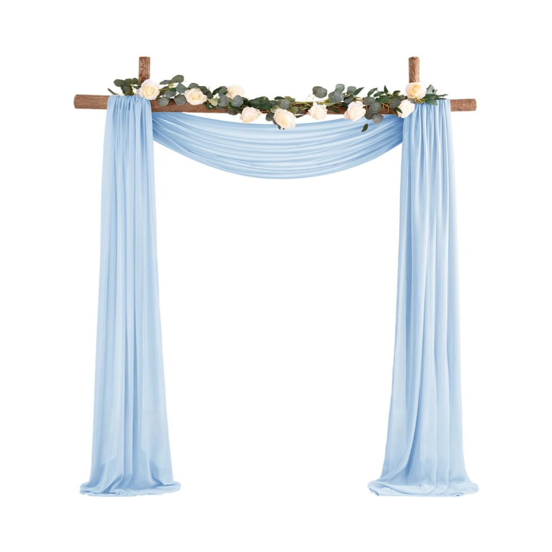 chiffon arbor drape light blue wedding party event rental panama city beach