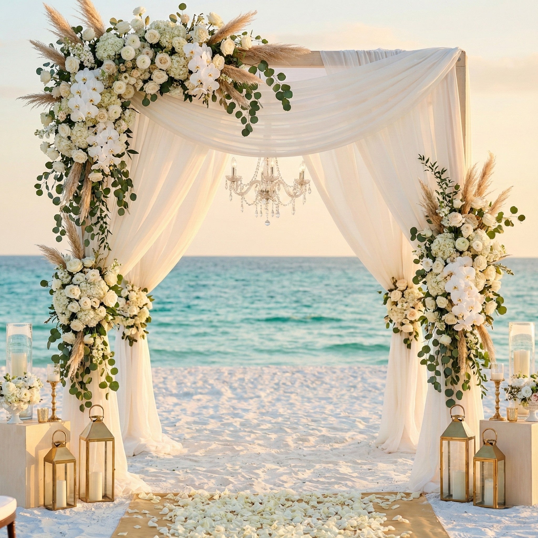 high-end luxury wedding florist arbor rental for beach weddings in panama city beach 30A