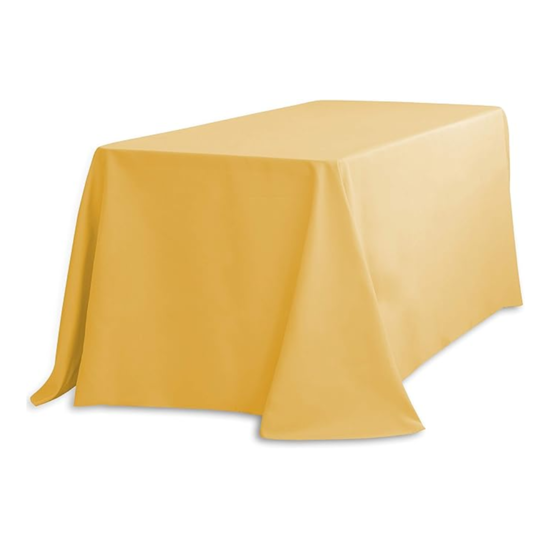 Tablecloth polyester rectangle mustard commercial grade wedding party event rental panama city beach