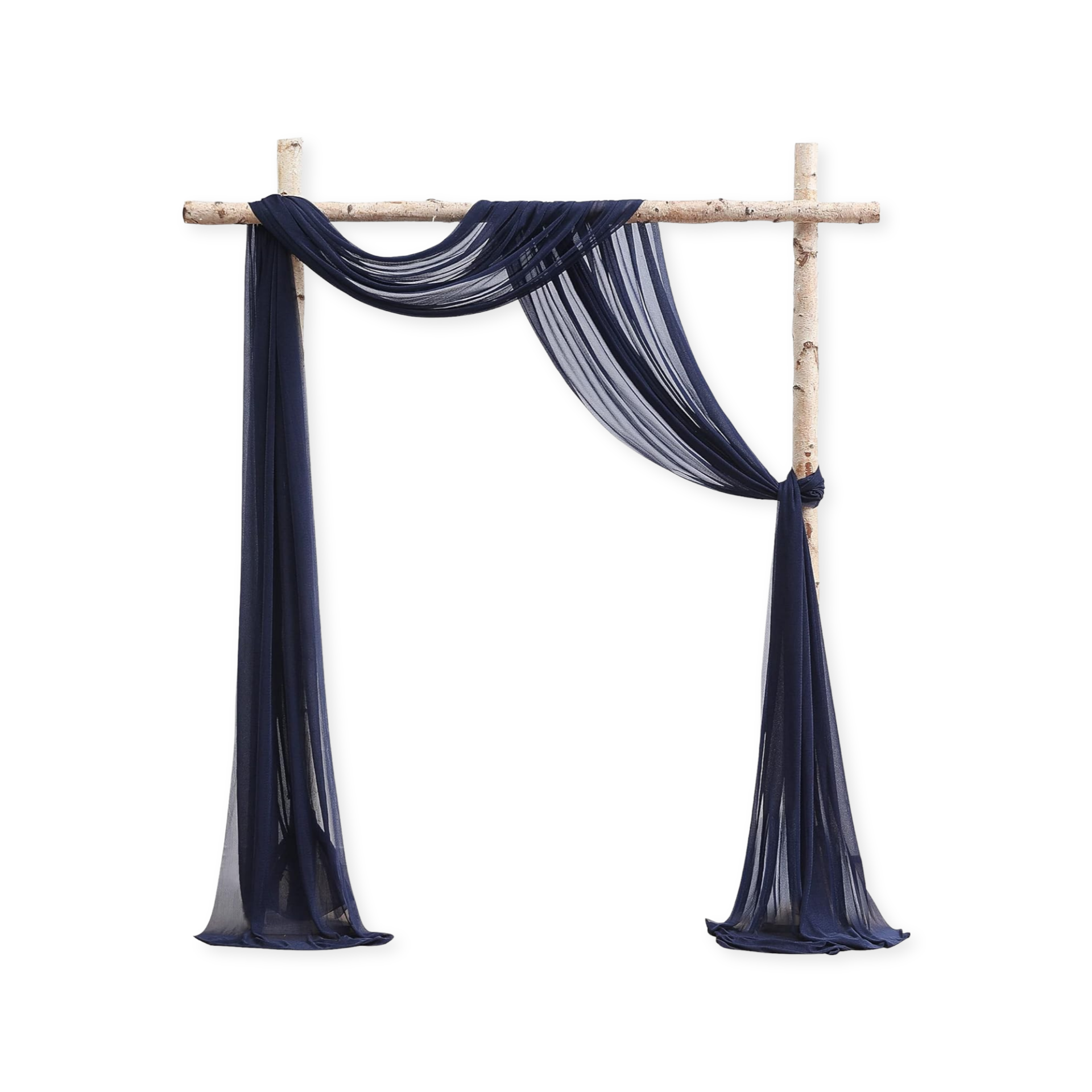 chiffon arbor drape navy blue wedding party event rental panama city beach