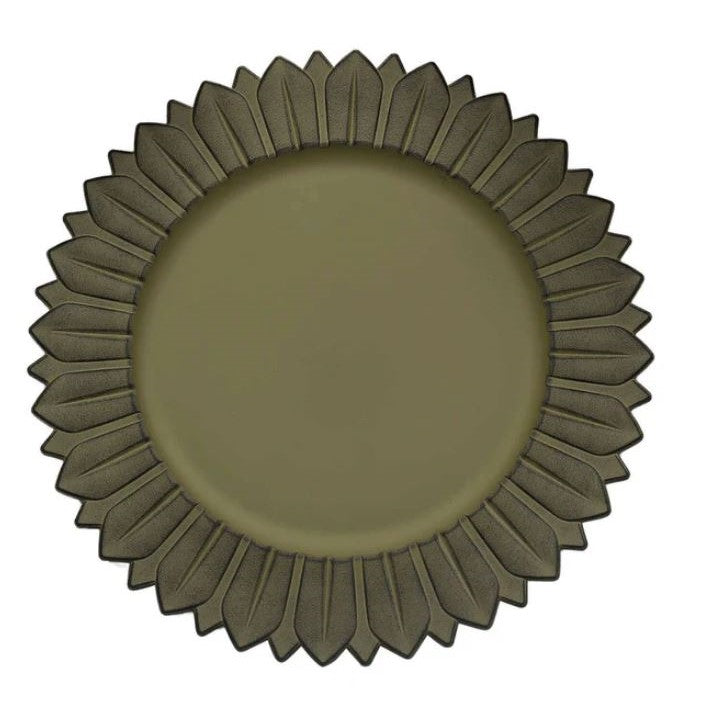 Olive Green Sunflower charger rental in panama city beach