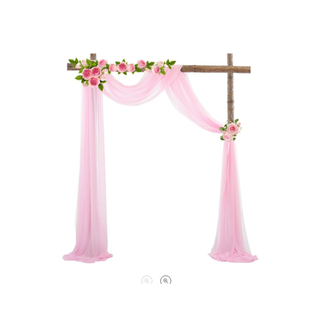 chiffon arbor drape  pink wedding party event rental panama city beach
