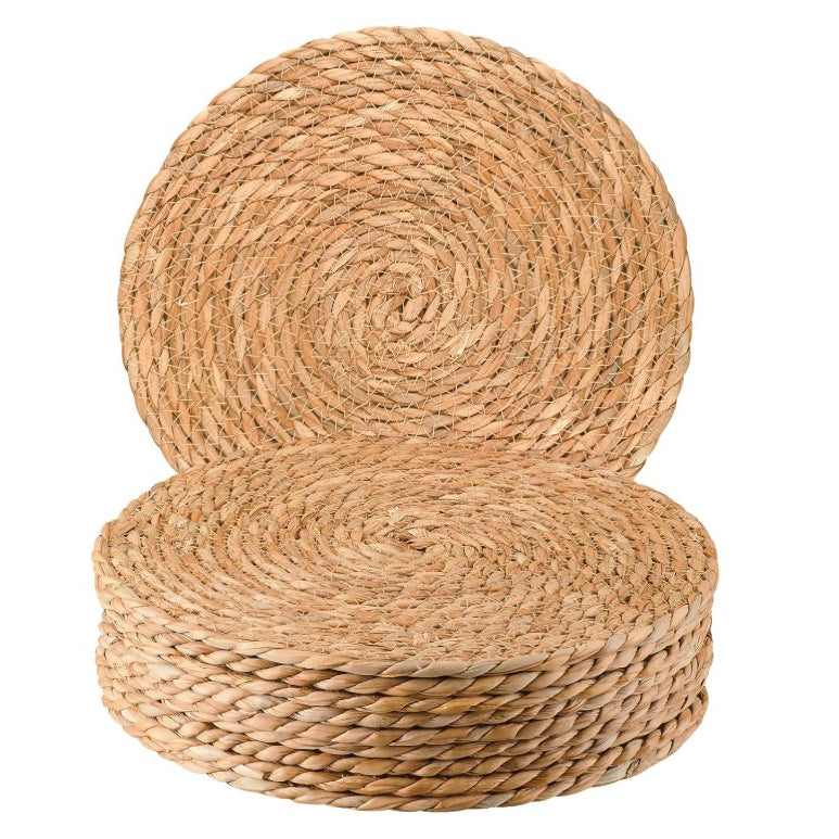 round woven wicker rattan charger rental in panama city beach