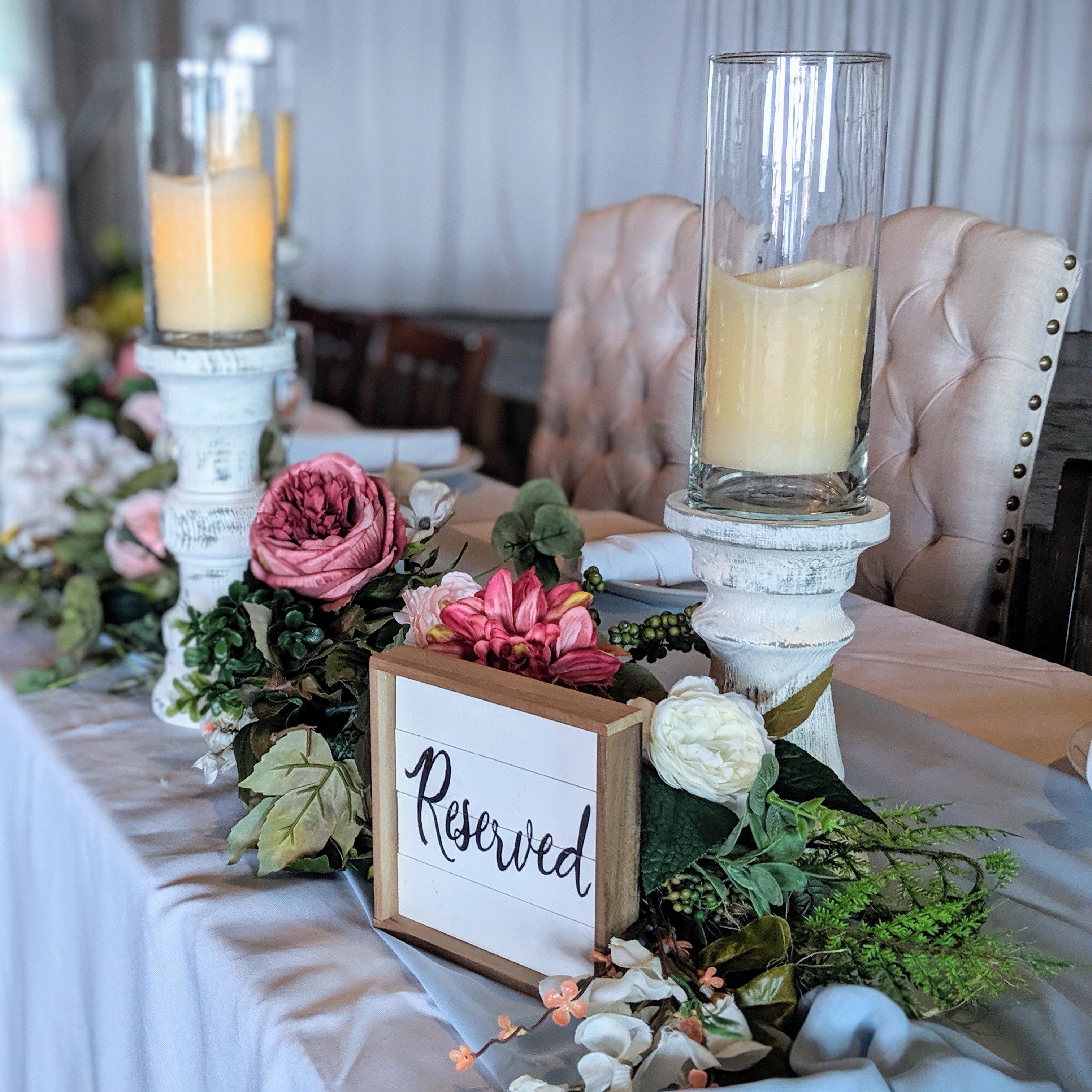 rustic white farmhouse pillar candle holder in panama city beach