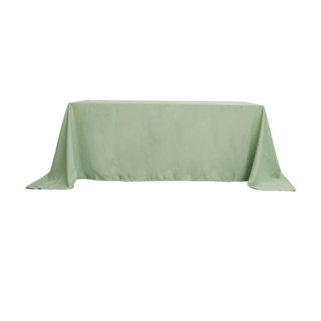 Tablecloth polyester rectangle sage green commercial grade wedding party event rental panama city beach