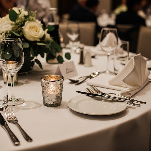 Silver glitter votive candle holder rental in Panama City beach weddings decor party