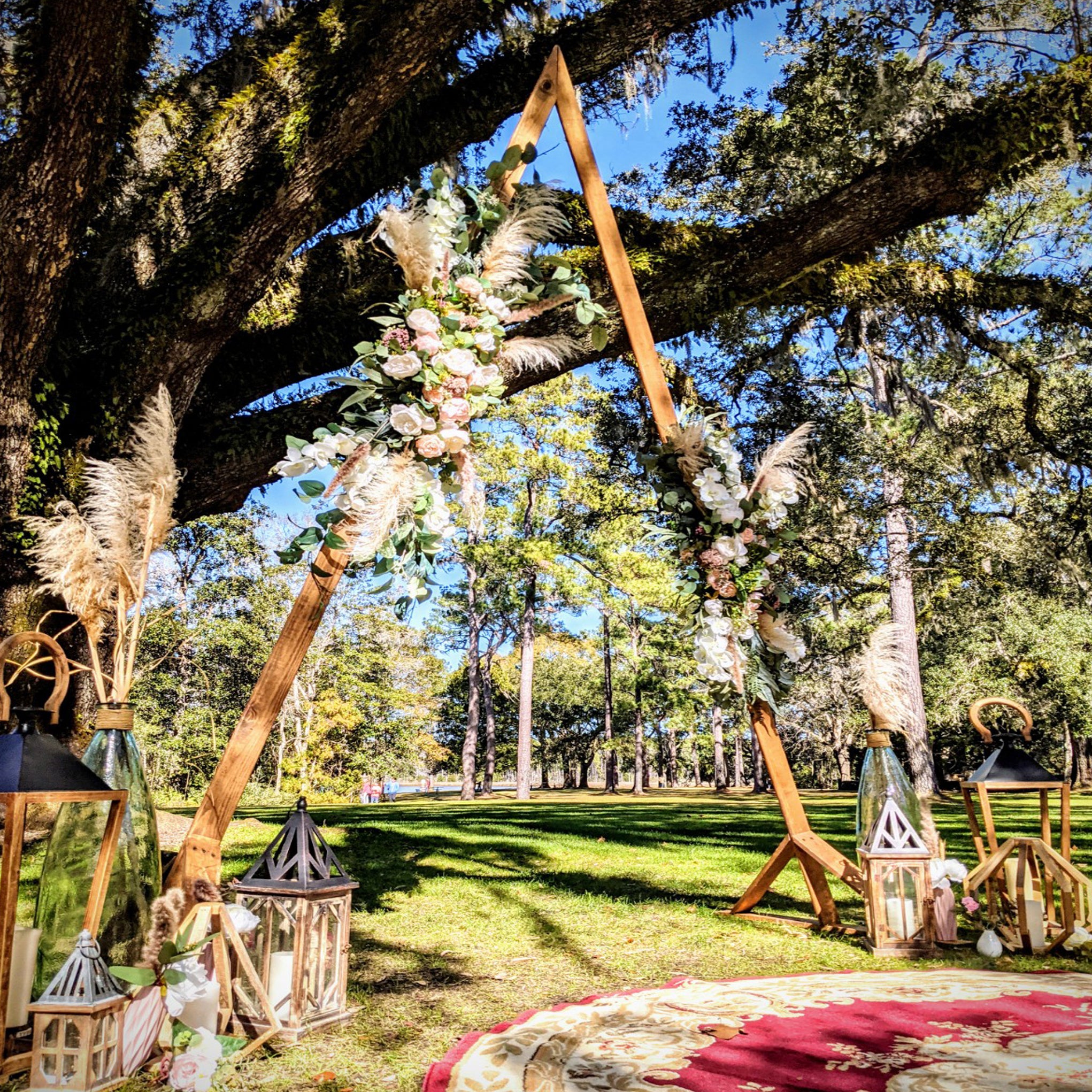 triangle  boho wedding arbor panama city beach rental