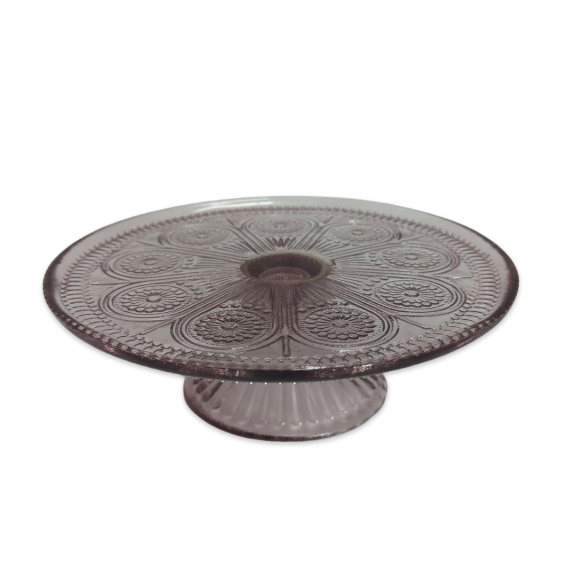 7.5" inch Purple Glass Amethyst Cake and Dessert Stand rental in Panama City Beac