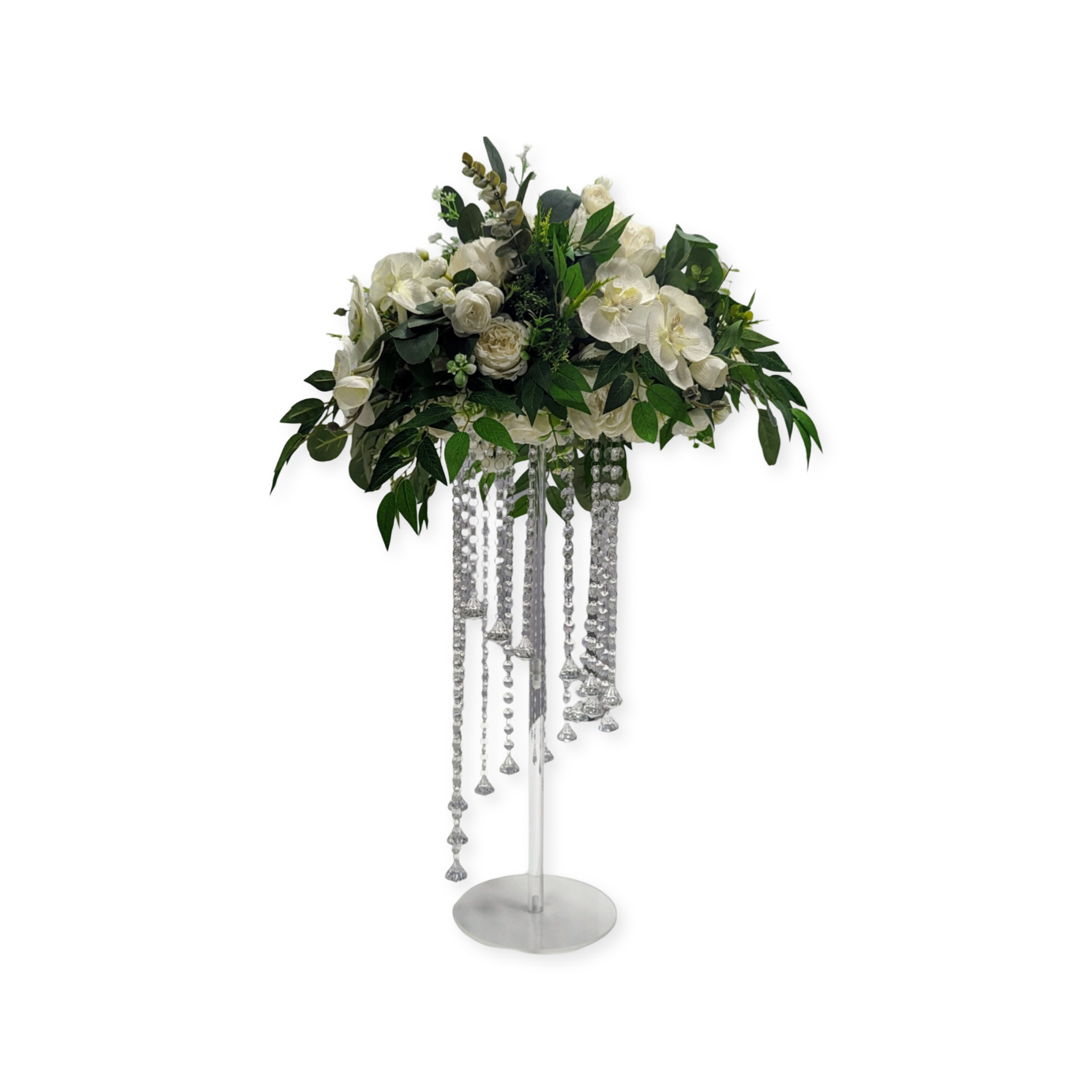 spiral crystal flower stand rental in panama city beach