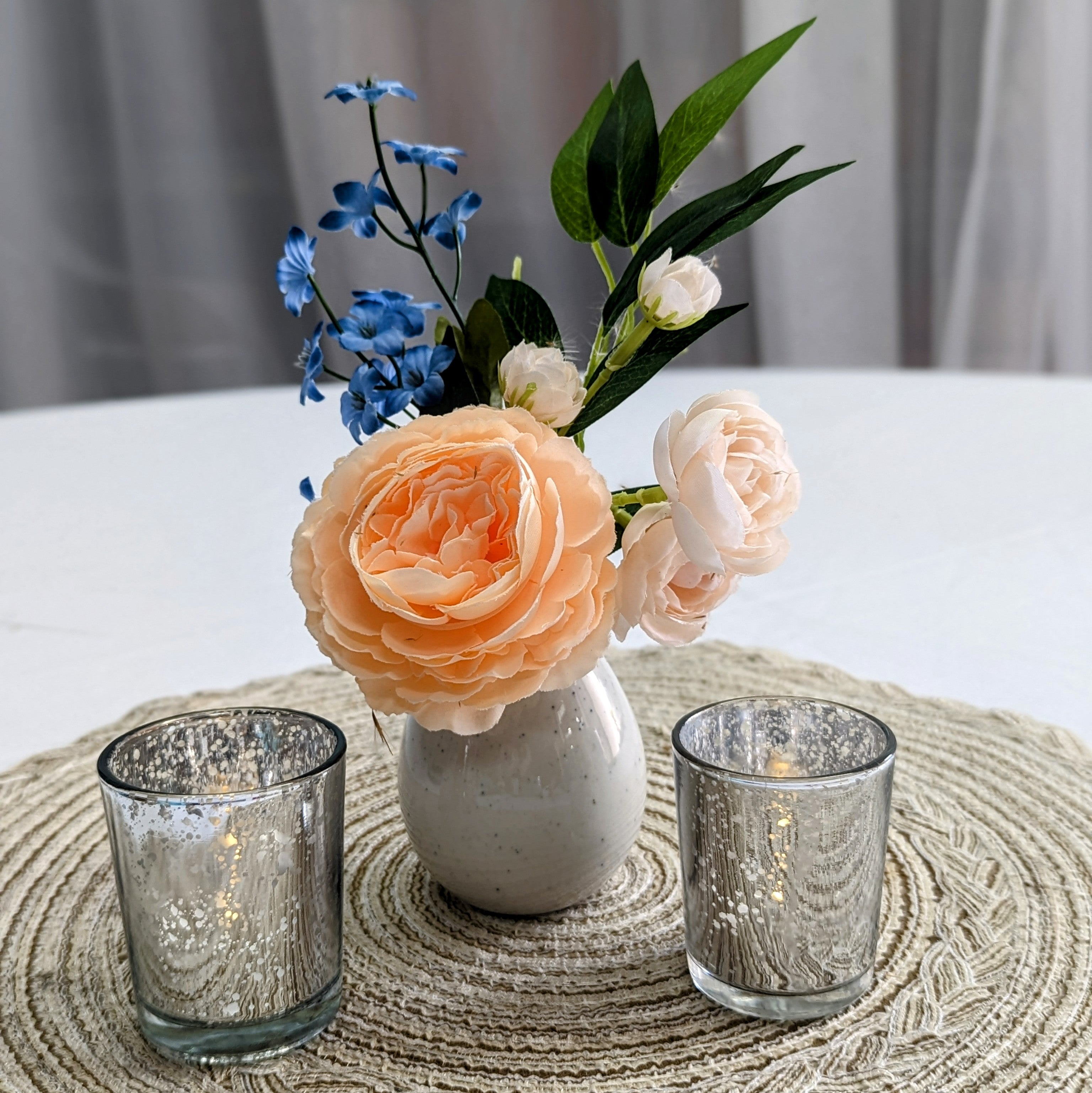 minimalist bud vase centerpiece rental in panama city beach florida. great for a cocktail table or small floral accent with candles.