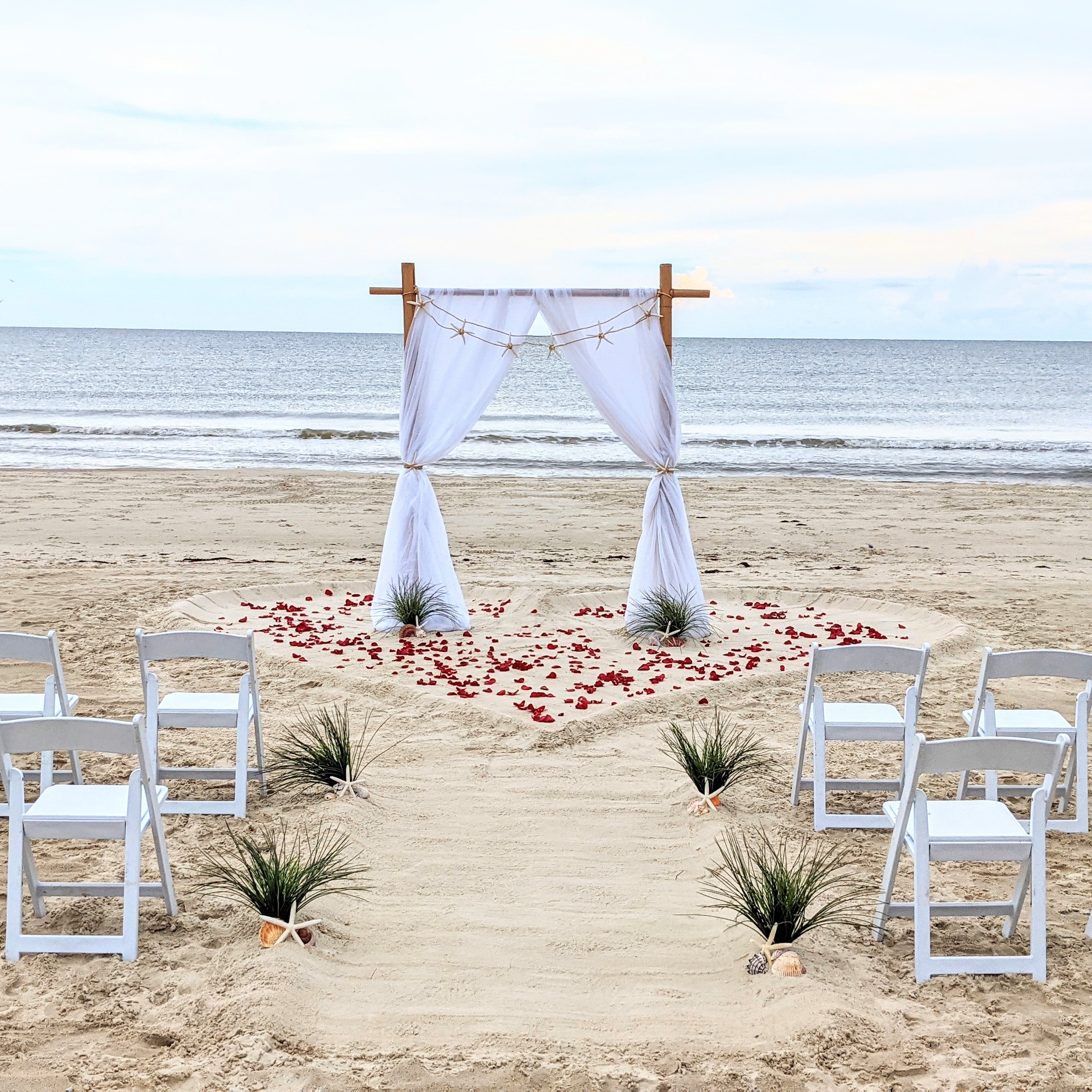 starfish and seashell aisle marker rental in panama city beach