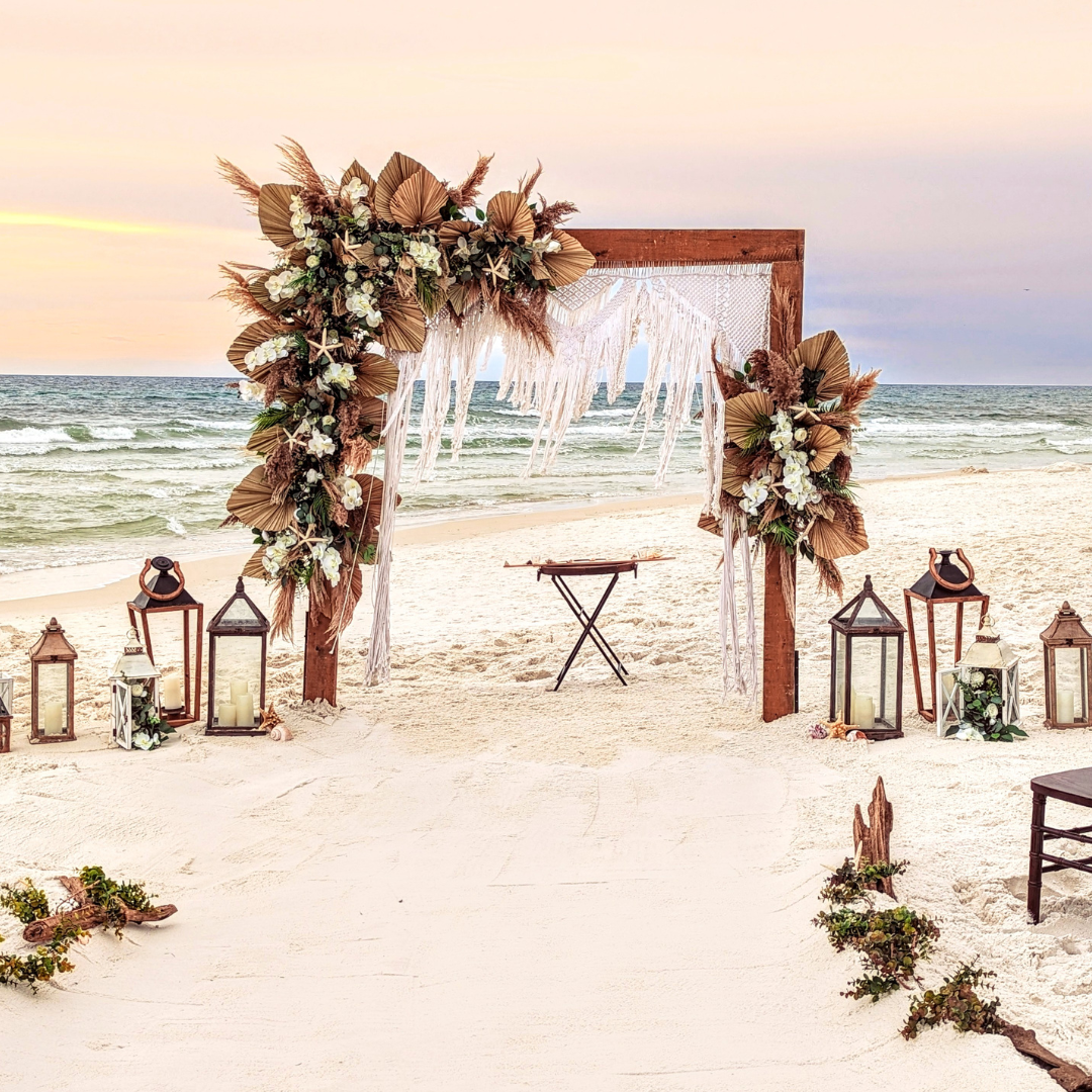 panama city beach wedding arbor seating rental wedding florist 30a destin cape san blas
