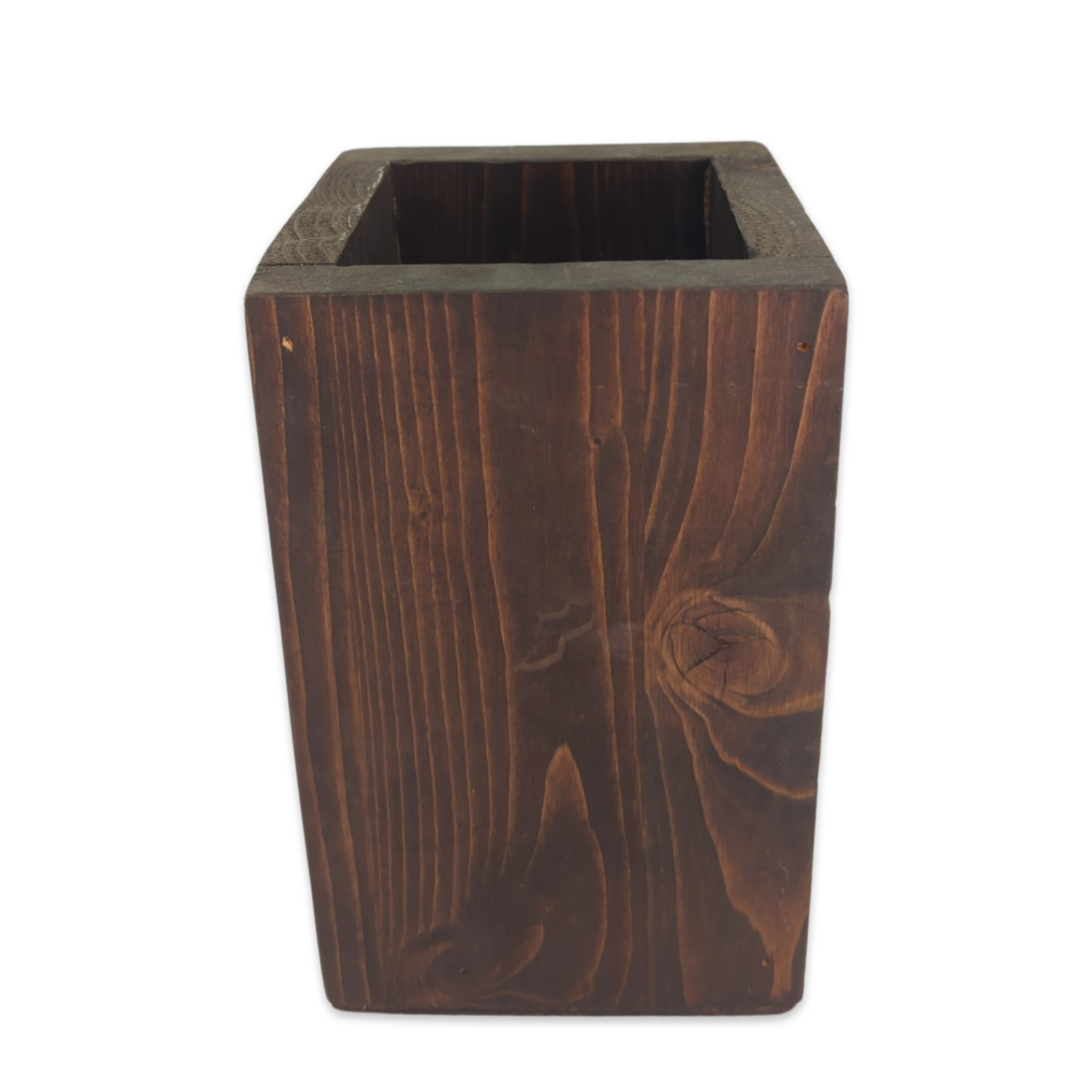 tall rectangular dark stained floral box for wedding picnic or party decor fill with flowers sparklers or other guest favors