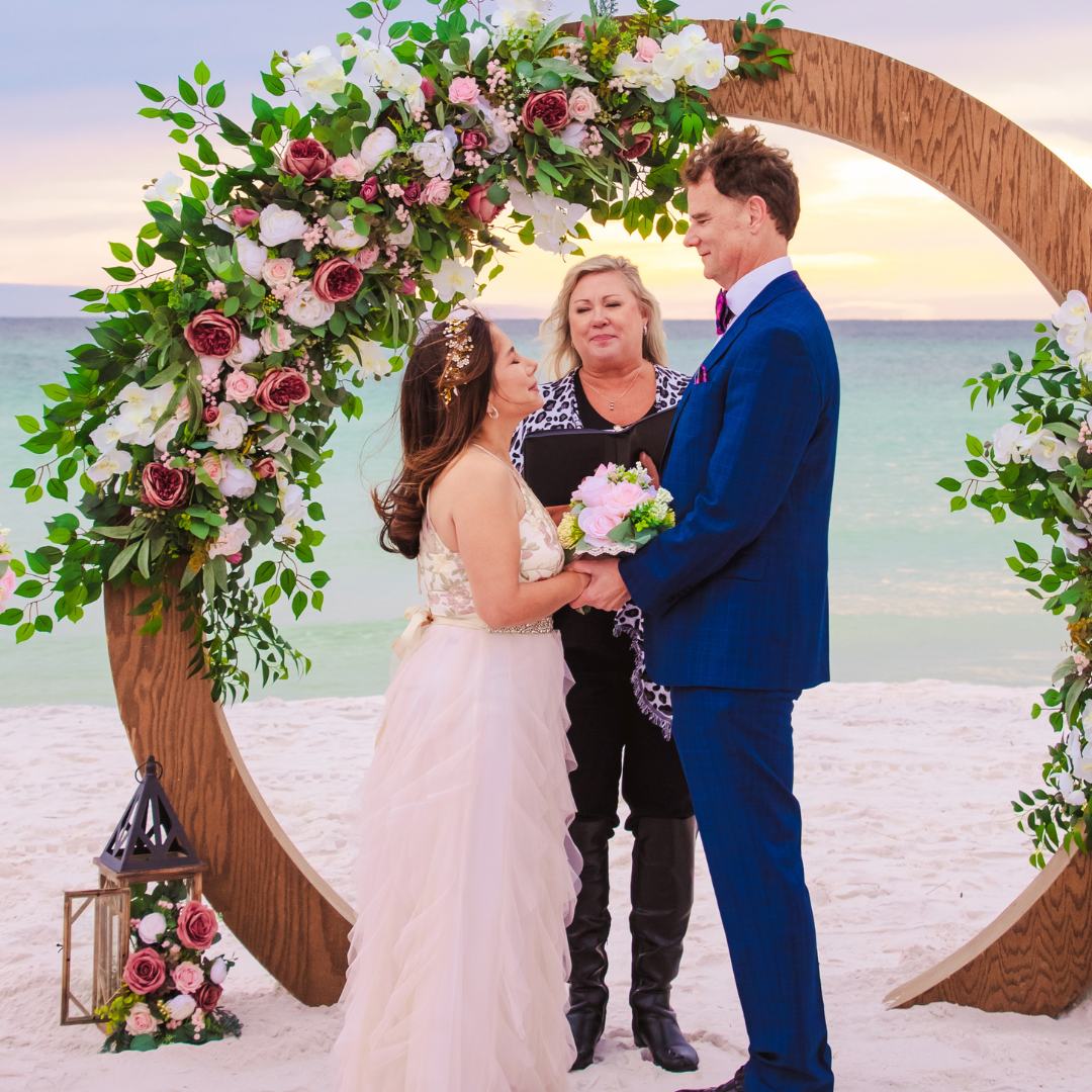 wedding vow renewal officiant ceremony in panama city beach destin 30a cape san blas