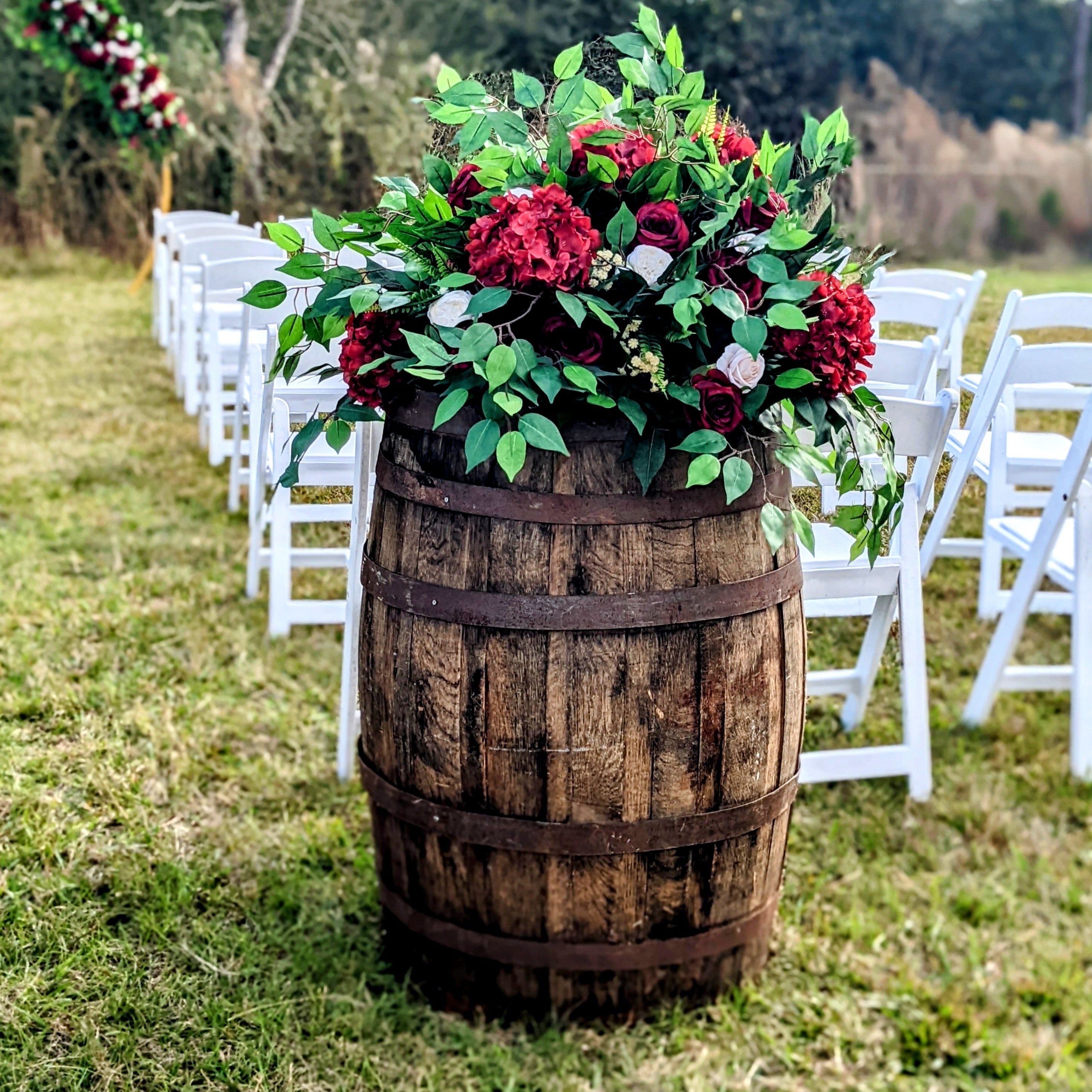 whiskey barrel entry marker rental in panama city beach