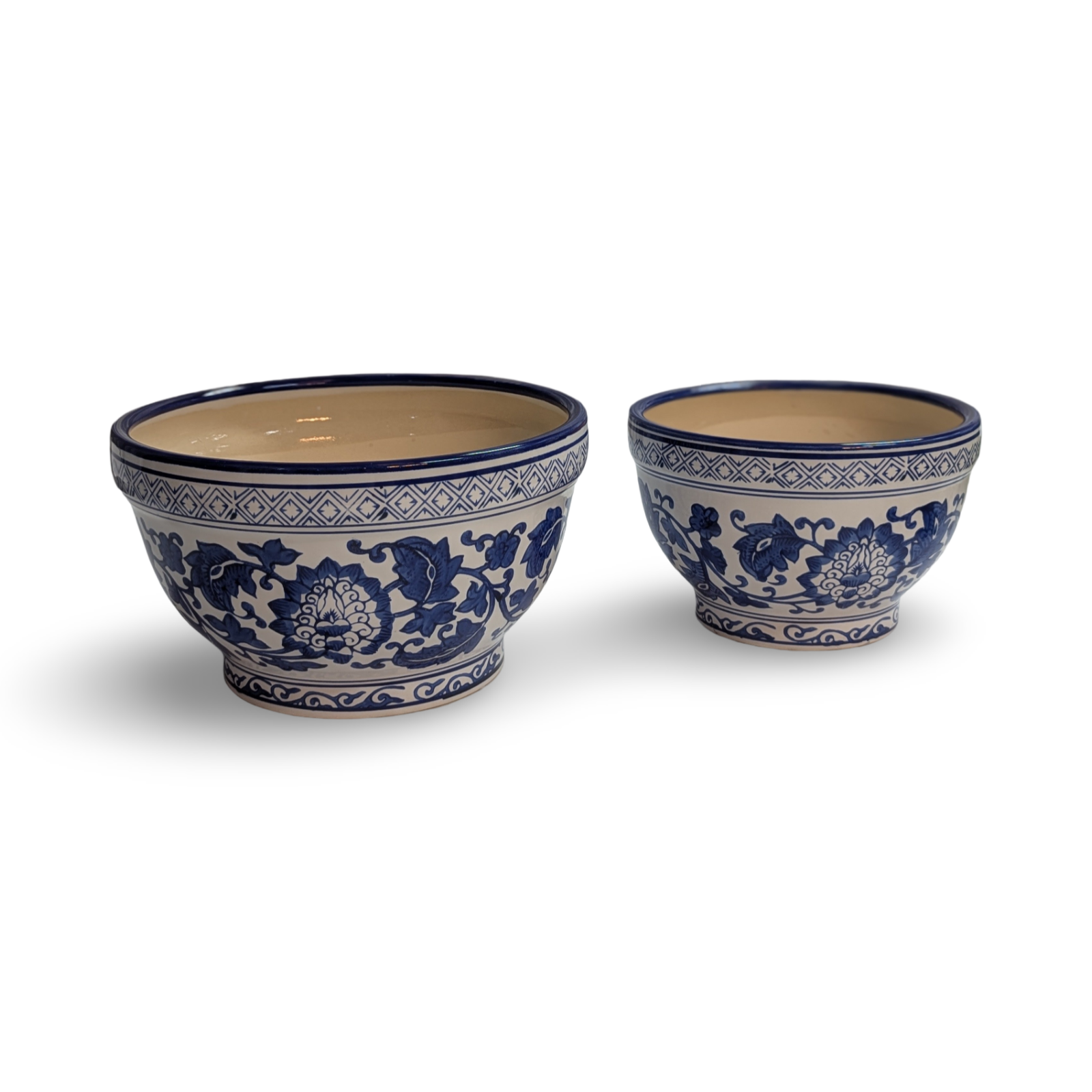 Blue and white ceramic flower pot rental in Panama City Beach wedding and events