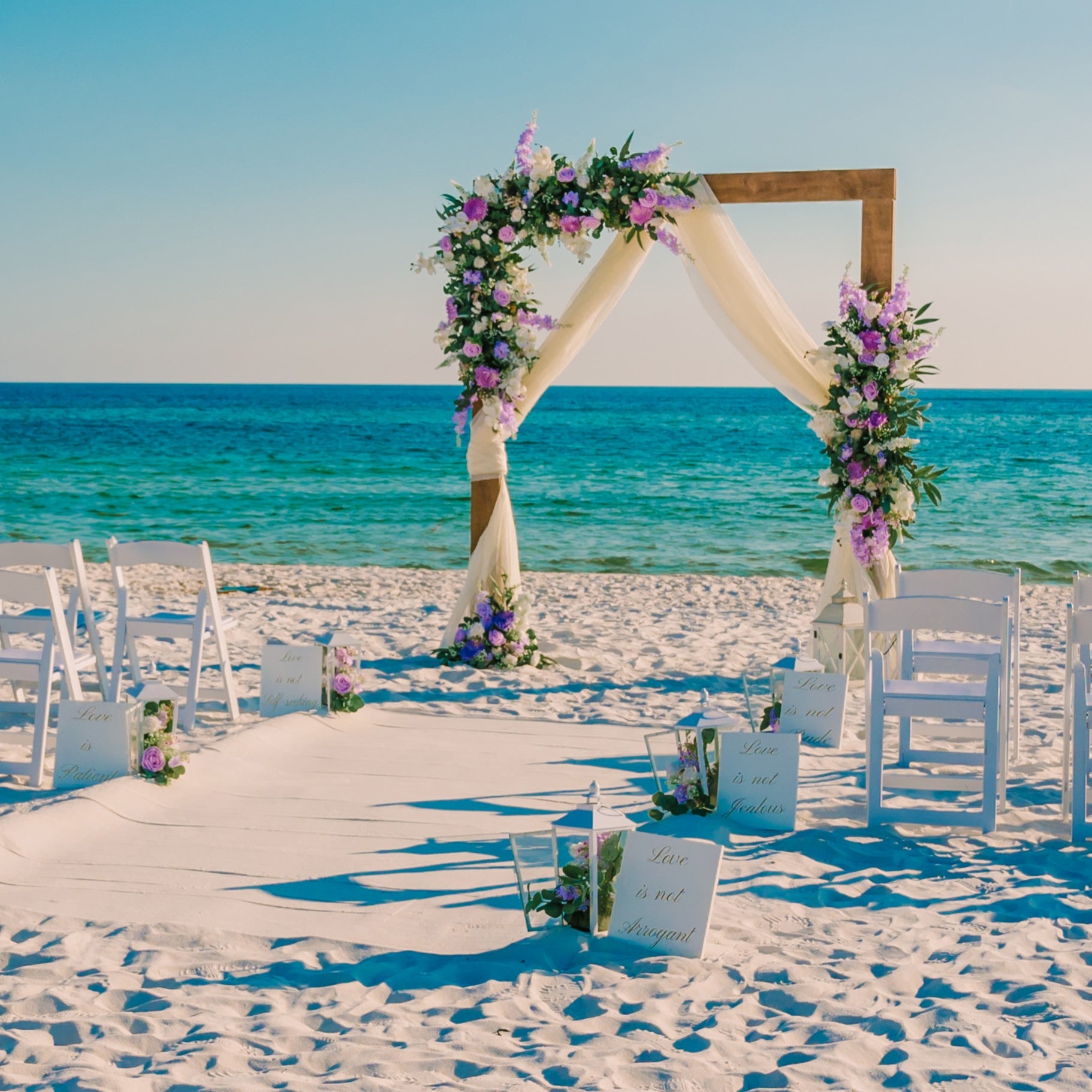 1st Corinthian wedding aisle marker rentals in panama city beach florida