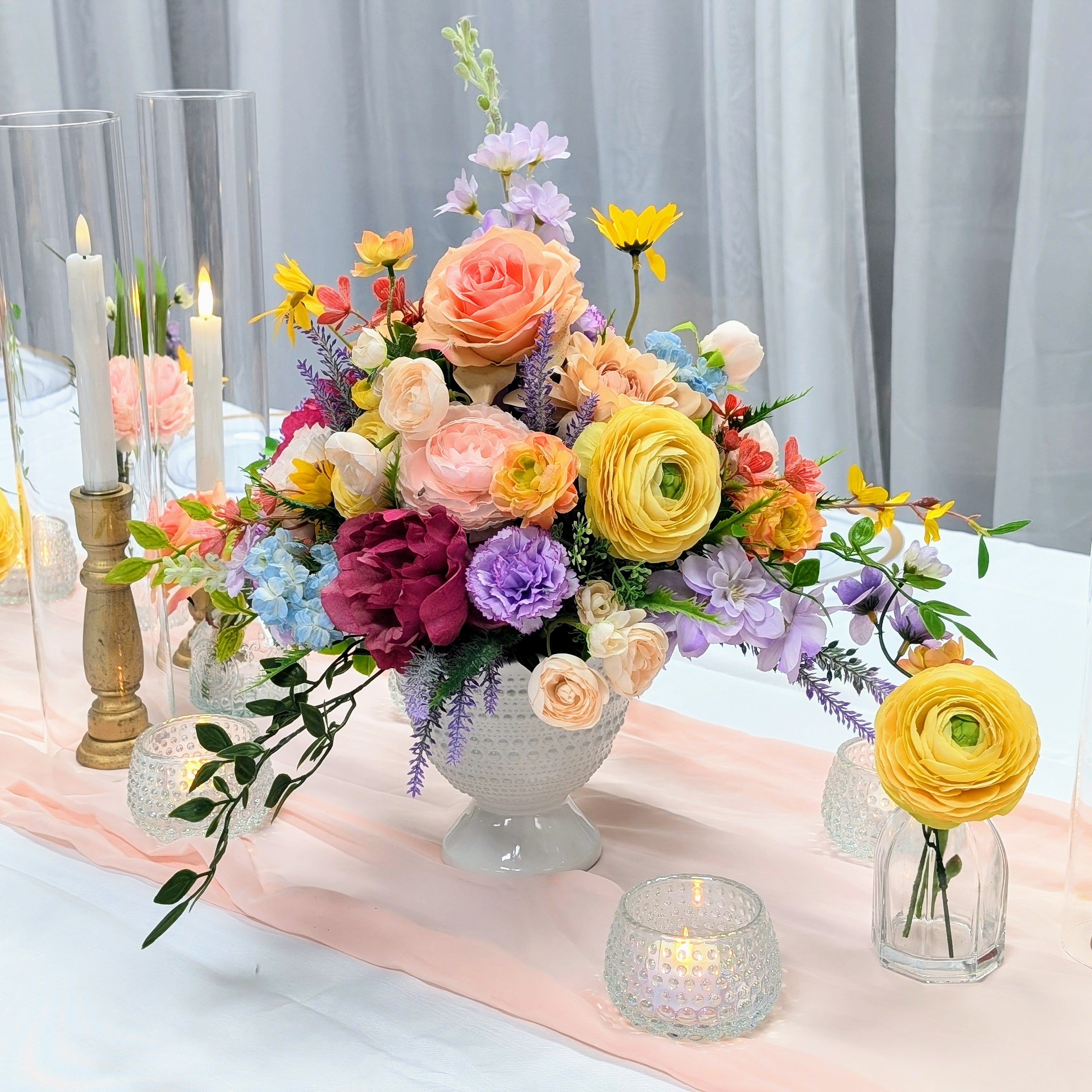 white milk glass compote vase centerpiece rental in panama city beach