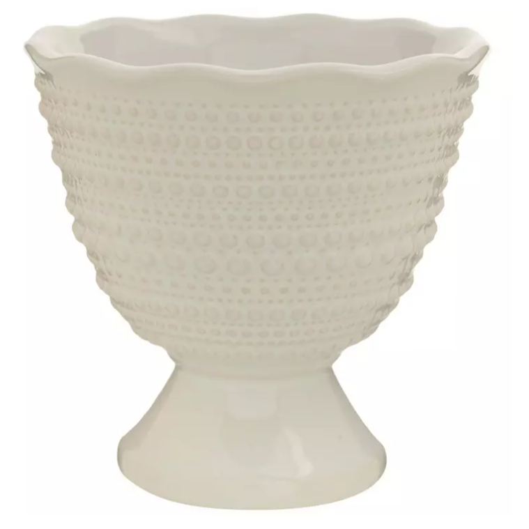 white hobnail compote vase rental in panama city beach milk glass classic
