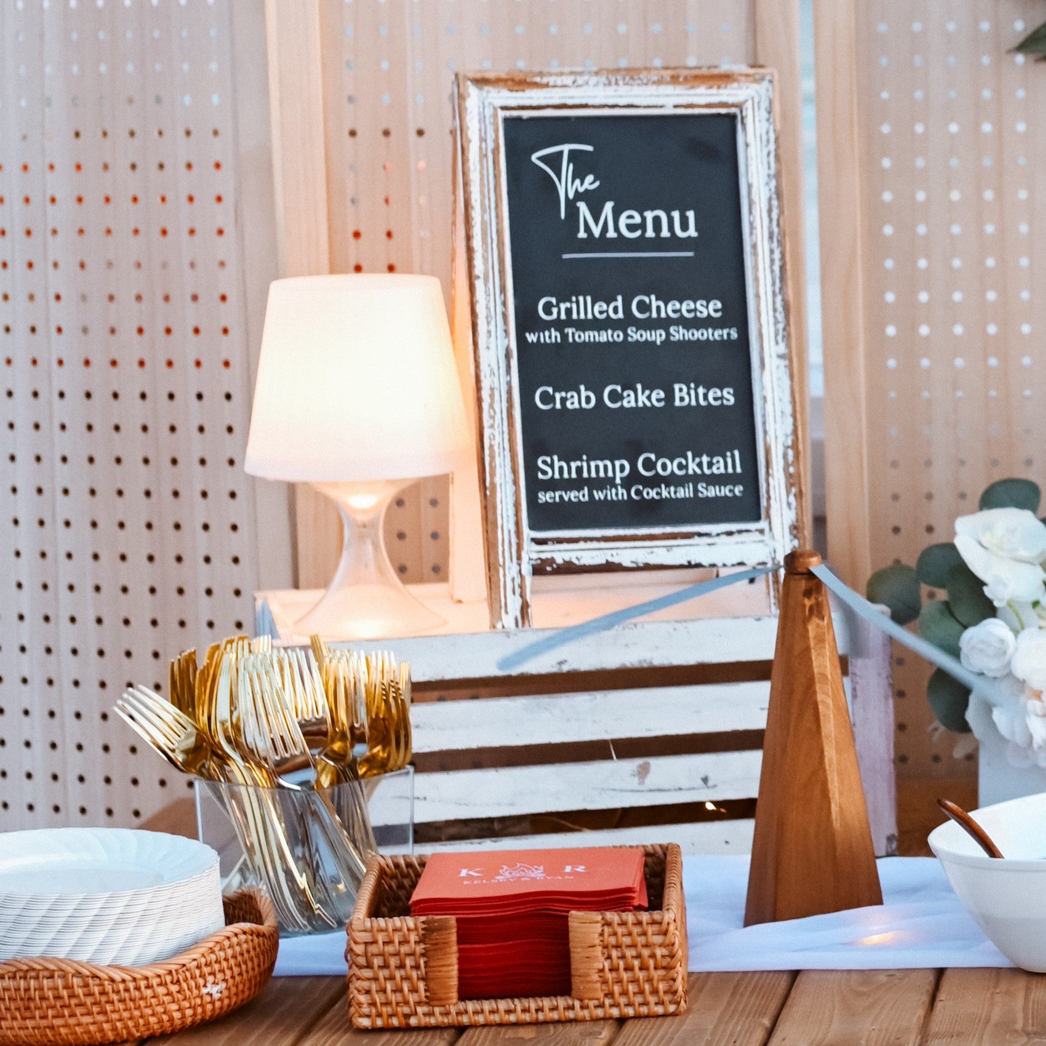 White Tabletop Lamp Rental in Panama City Beach