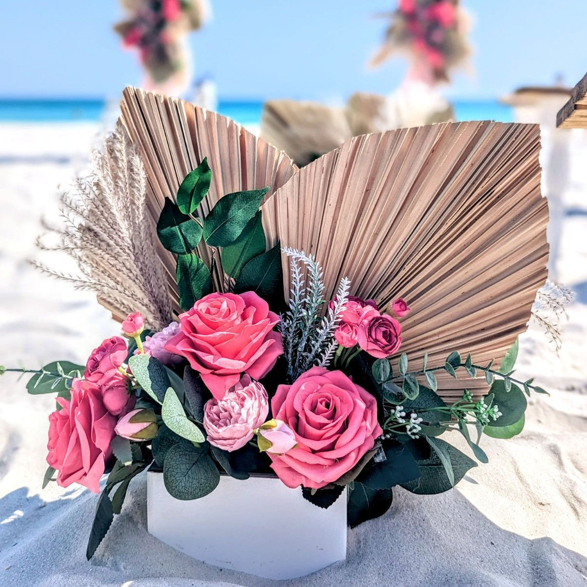 wooden floral box aisle marker rental