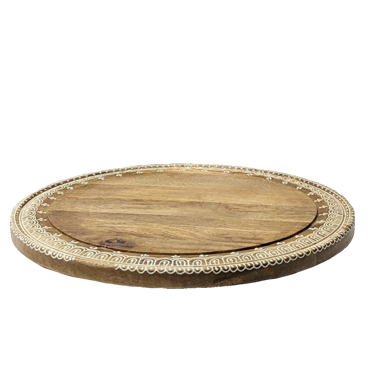 Boho Wood Henna Lazy Susan Cake Stand Rental in Panama City Beach