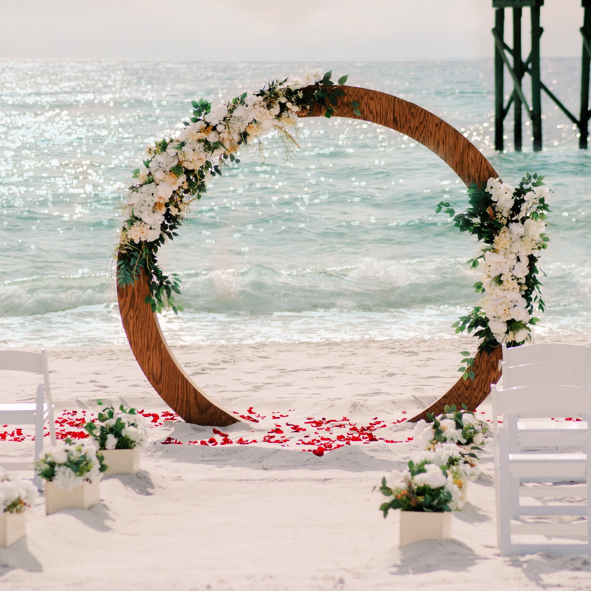 beach wedding arbor rental destination beach wedding ceremony package full service all inclusive in panama city beach 30a destin port st joe  wedding planner wedding dj wedding officiant wedding photographer