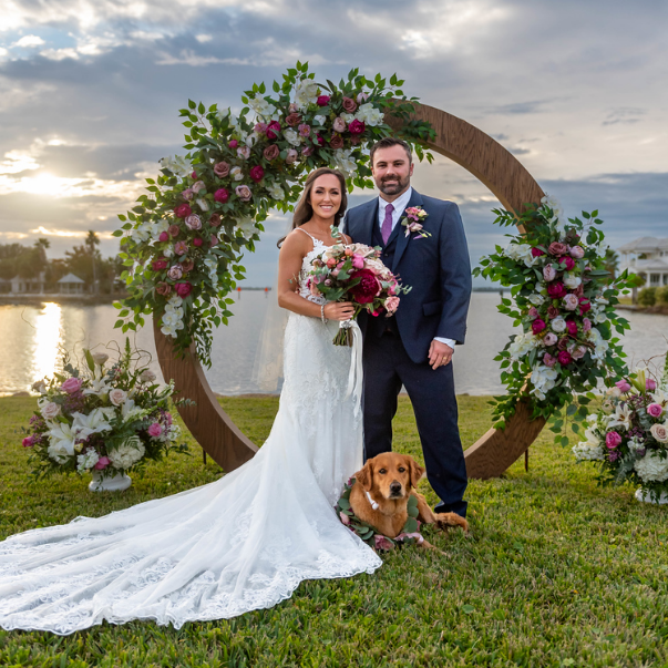 wood circle moon gate wedding arch arbor beach wedding rental in panama city beach
