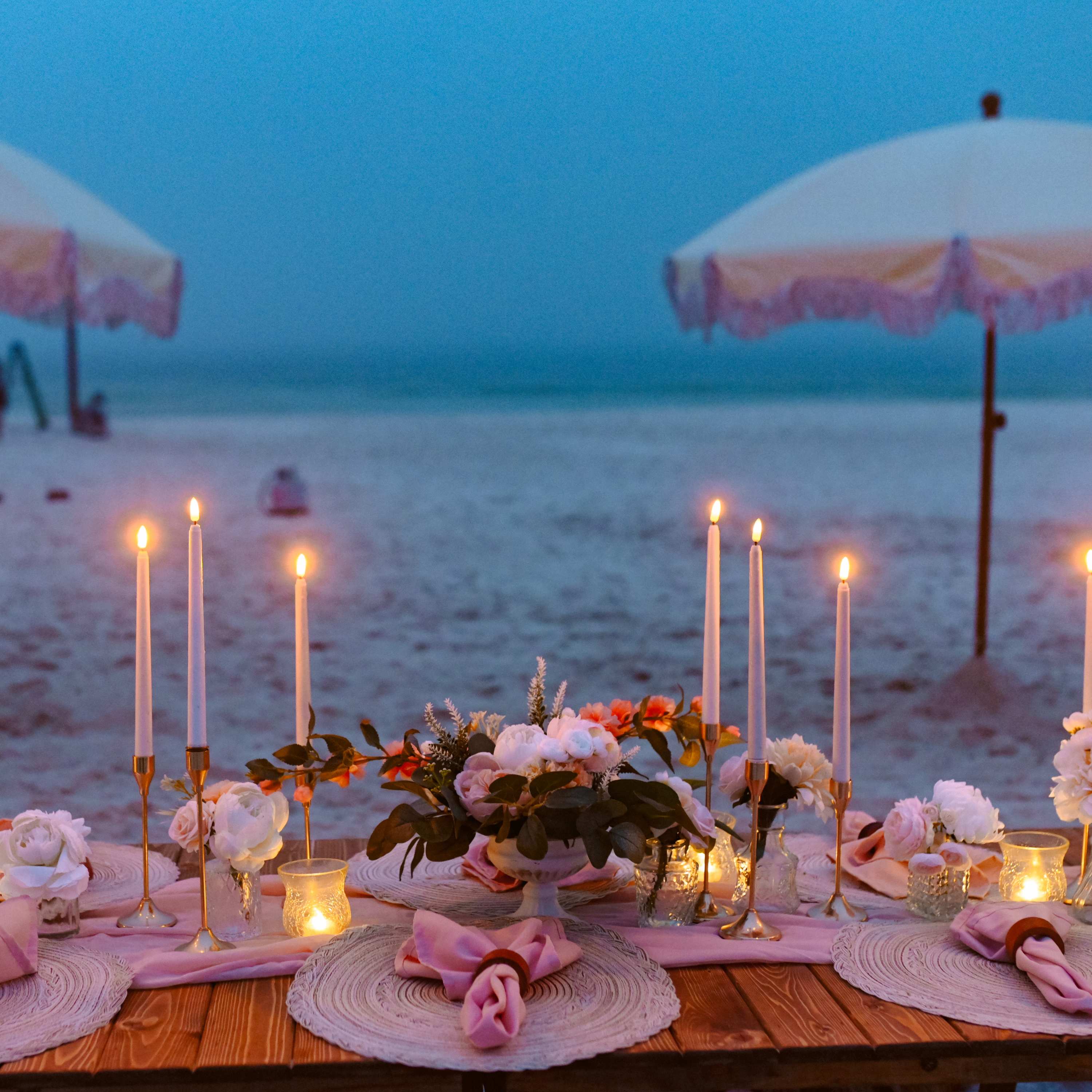 woven mocha placemat rental in panama city beach wedding party